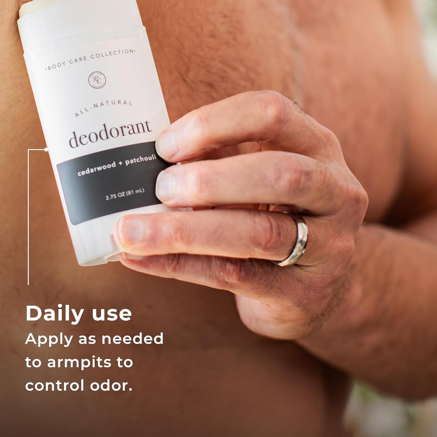 Rowe Casa Organics Cedarwood + Patchouli Natural Deodorant for Men and Women, Wood and Musky Paraben-Free Deodorant Stick with Therapeutic-Grade Essential Oils, 2 oz