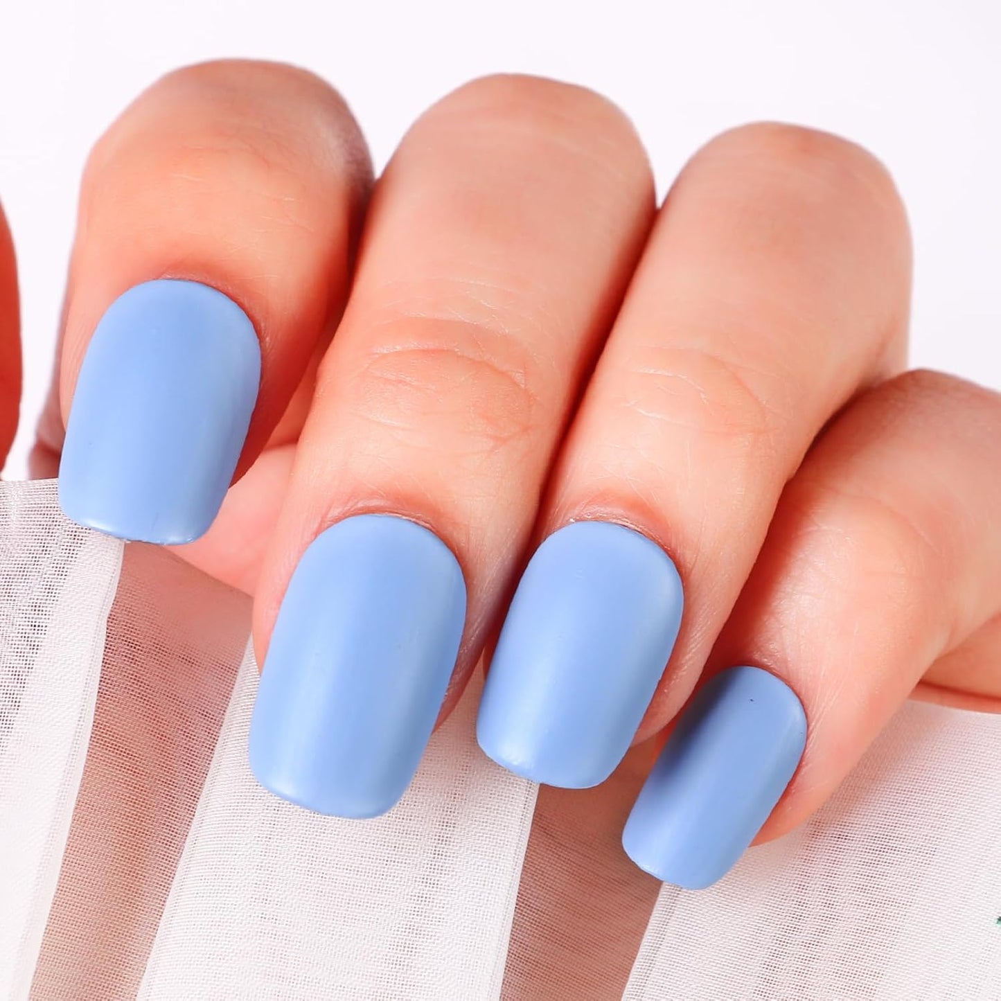 Matte Nail Polish Air Dry Nail Lacquer for Nail Art Varnish, Mist Effect Matte Finish Velvet Nail Polish, 0.35 fl oz (Pure Blue-19, 10 ML)