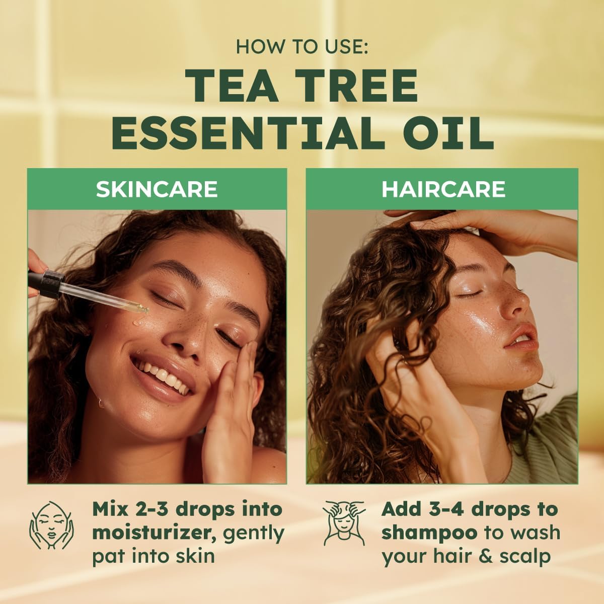 Kukka Essential Oils Tea Tree Oil for Skin, Hair, Nails & Toenails, Aromatherapy - 4 Fl Oz / 118 ml, DIY Soap Making Scents
