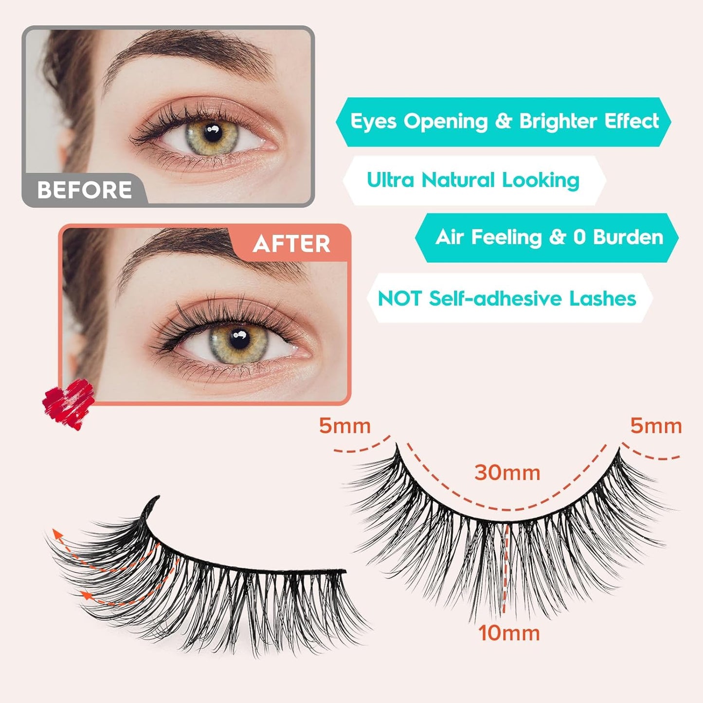 Lashes Wispy False Eyelashes Natural Look 10mm Short Lashes with Thin Band Siligli Fake Eyelashes 3D Volume Lashes Natural Short Eyelashes 7 Pair