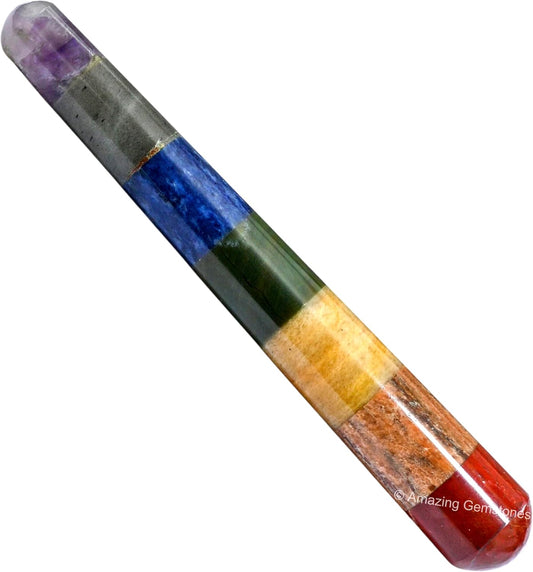 Amazing Gemstone Large Chakra Crystal Wand Massage Stick - Pelvic Wand Gua Sha for Adults - Crystals and Healing Stones Massage Wands for Adults Gifts (Smooth)