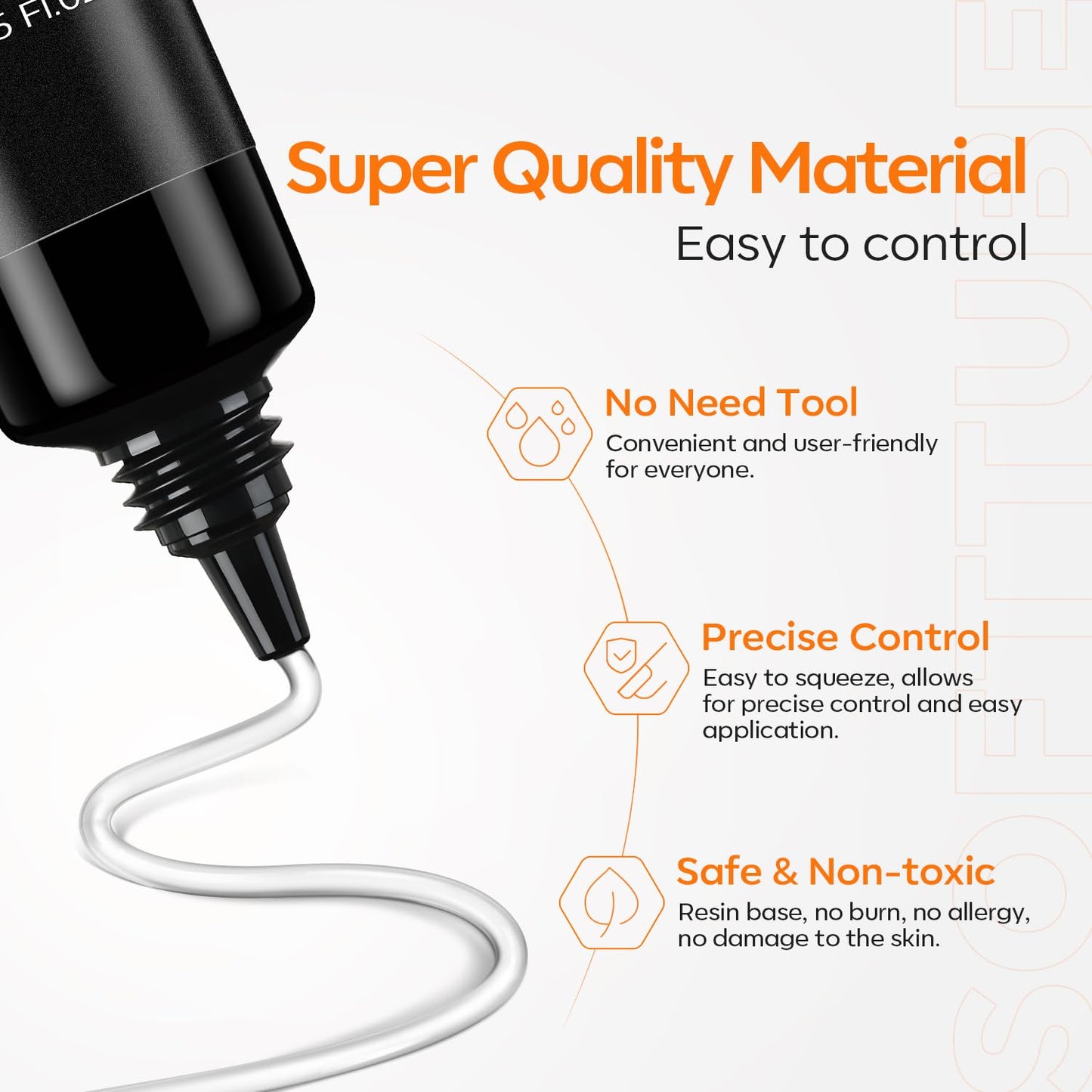 Modelones 3D Gel Nail Art, Sculpting Gel Glue for Molding, Drawing, Charms & Gems Glue, Nail Stuff for Chrome Powder and Rhinestone Design No Wipe, U V Light Cured Salon & DIY Use