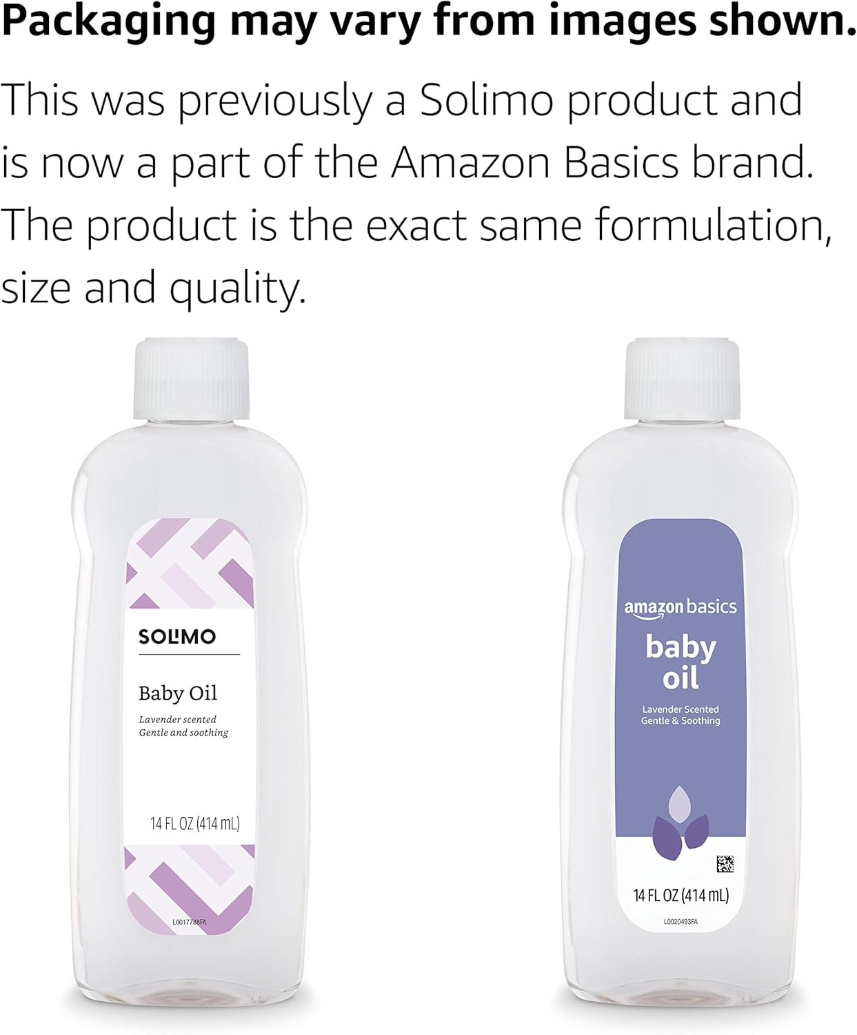 Amazon Basics Baby Oil, Lavender Scented, 14 Fluid Ounce, 1-Pack (Previously Solimo)