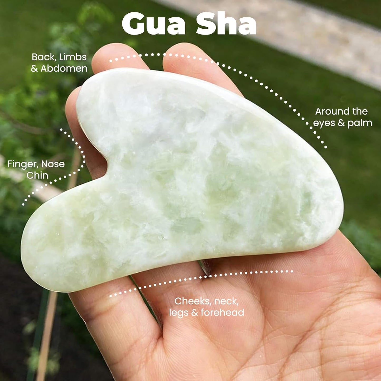 Gua Sha Facial Tools & Face Roller by ROSELYNBOUTIQUE Original Face Massager for Puffiness Wrinkless Skin Care Routine - Self Care Gift for Men Women (Jiacui Light Green)