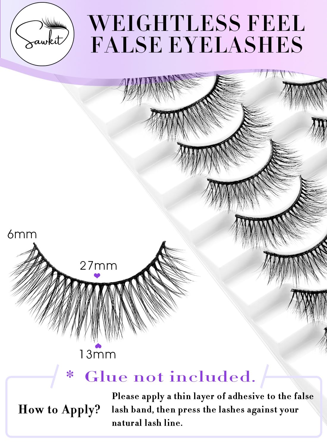 Classic Lash Extensions – 6-13mm – Fake Eyelashes – Luxurious Natural Mink Lashes Eyelash Extensions – Comfortable and Easy to Apply – High-End Fiber Lashes for Superior Volume