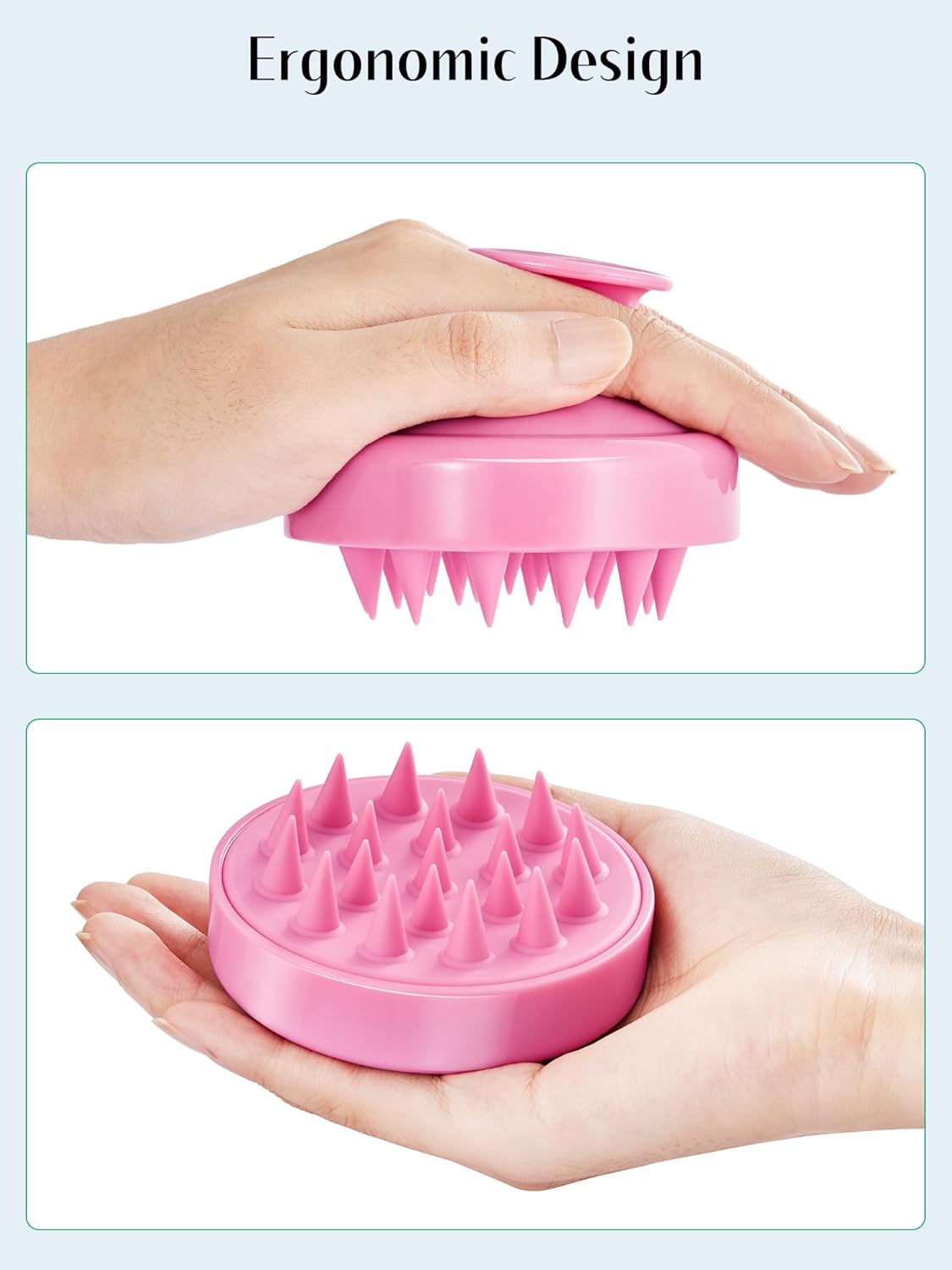 HEETA Scalp Massager Hair Growth 2-Pack, Soft Silicone Scalp Scrubber Shampoo Brush for Exfoliation Dandruff Removal Head Massage Stress Relax, Wet & Dry Use for Women Men Thick Thin Curly Hair Care