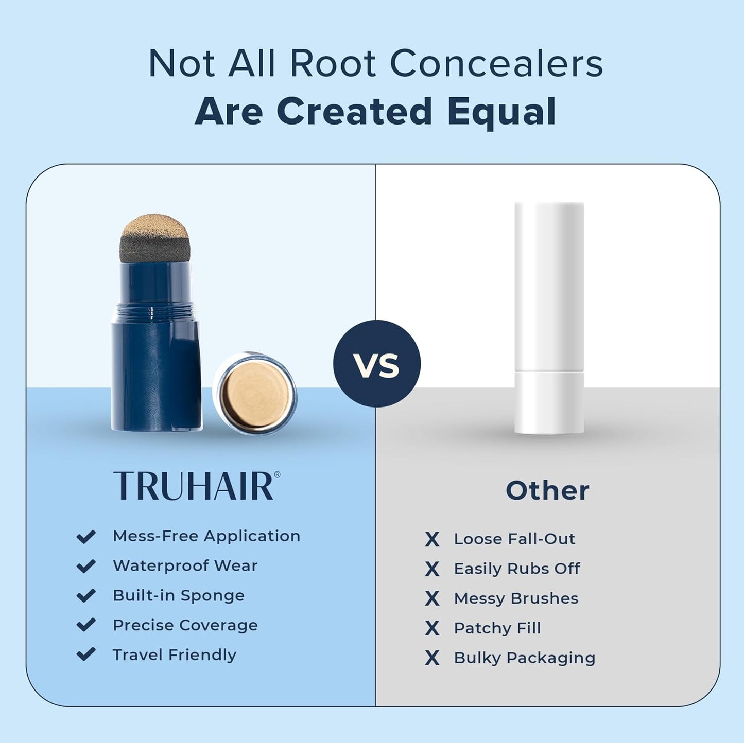 TRUHAIR Color & Conceal Waterproof Root Touch Up Hair Color Concealer - Hair Cover up for Gray Coverage and Hairline Filling - 11 Hair Colors Available (Light Brown)