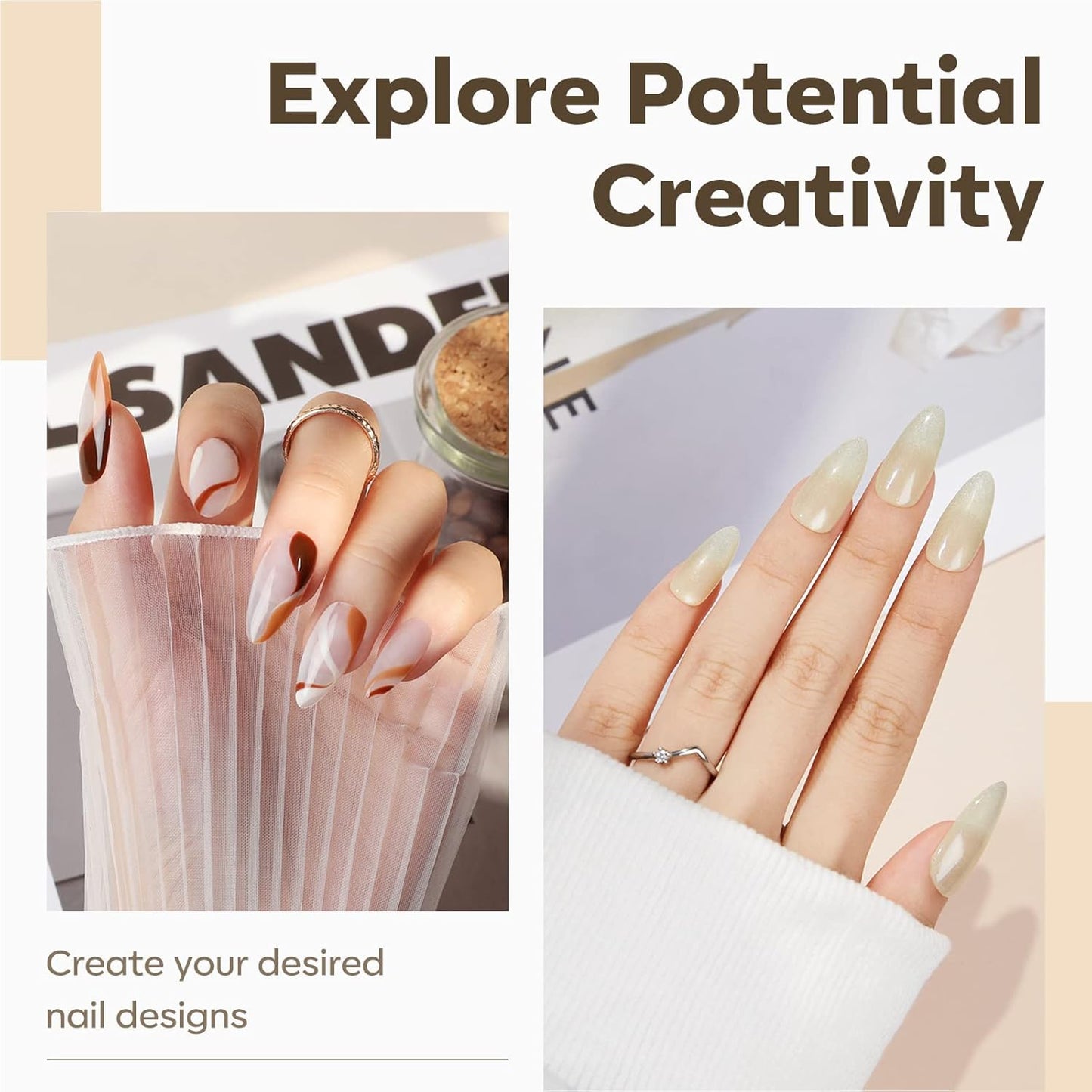 Modelones Medium Almond Nail Tips, 500Pcs Fake Nails Gel Tips Pre-shaped Full Matte Cover False Acrylic Extensions No Filed Stronger Press on Manicure 10 Sizes