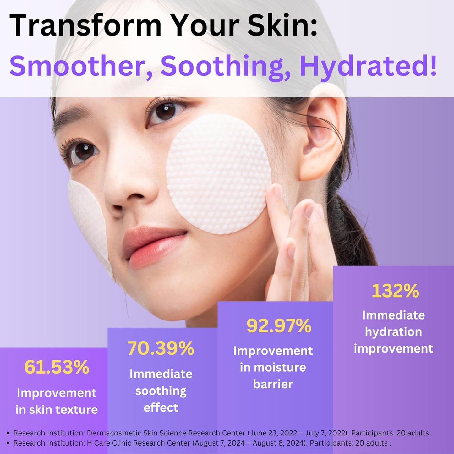 Metabiome Korean Toner Pads for Clear face Skin Care Soothing exfoliating Cotton Tea Tree Toning pad Sheet mask Blemish brightening Dry Facial Vitamin c Collagen