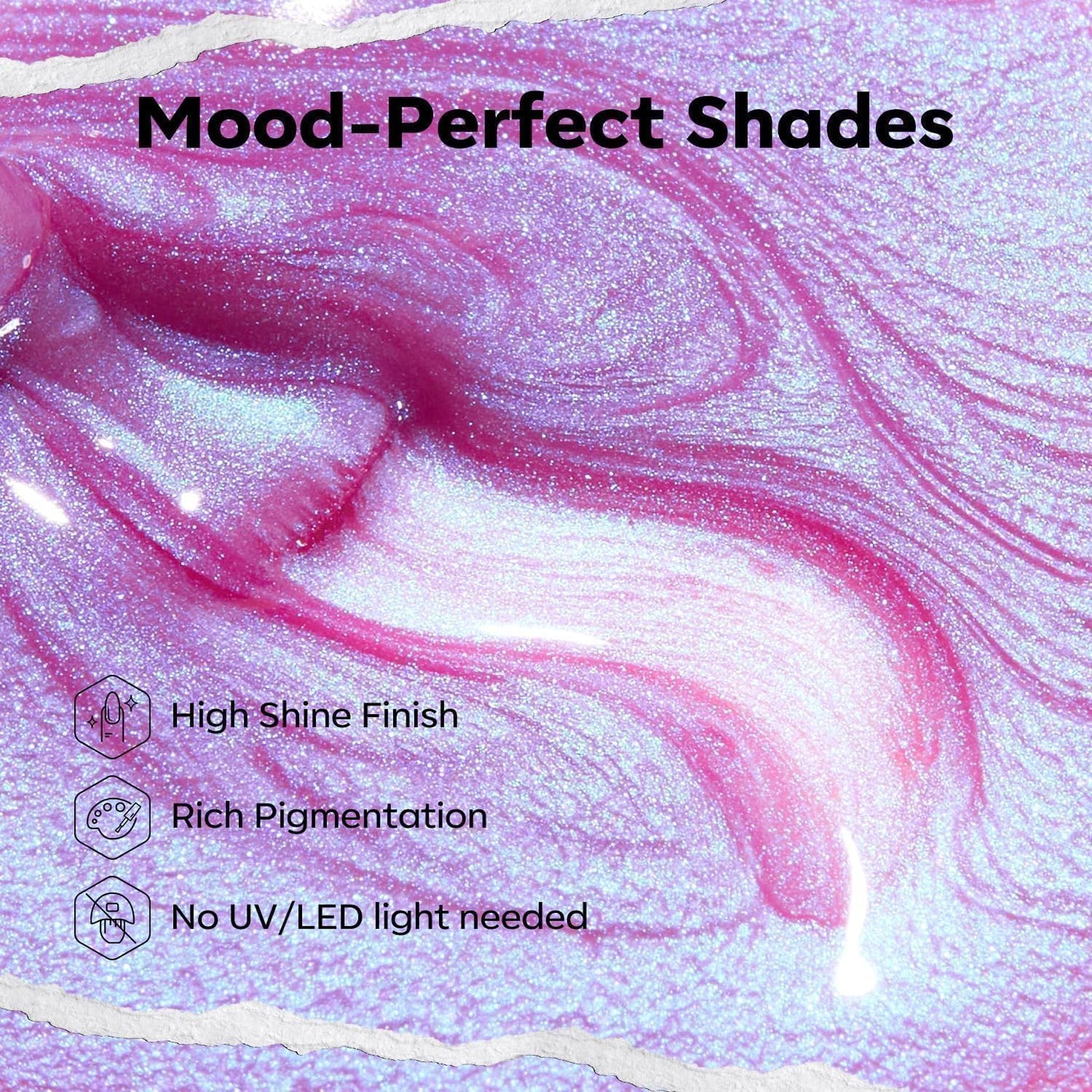 modelones Chrome Purple Nail Polish, 15 ml Quick Dry Nail Polish Mermaid Iridescent Shimmer Pearl Purple Nail Lacquer Long Last Shine Nail Art DIY Home Manicure Gift for Women Girls 0.5 Fl Oz