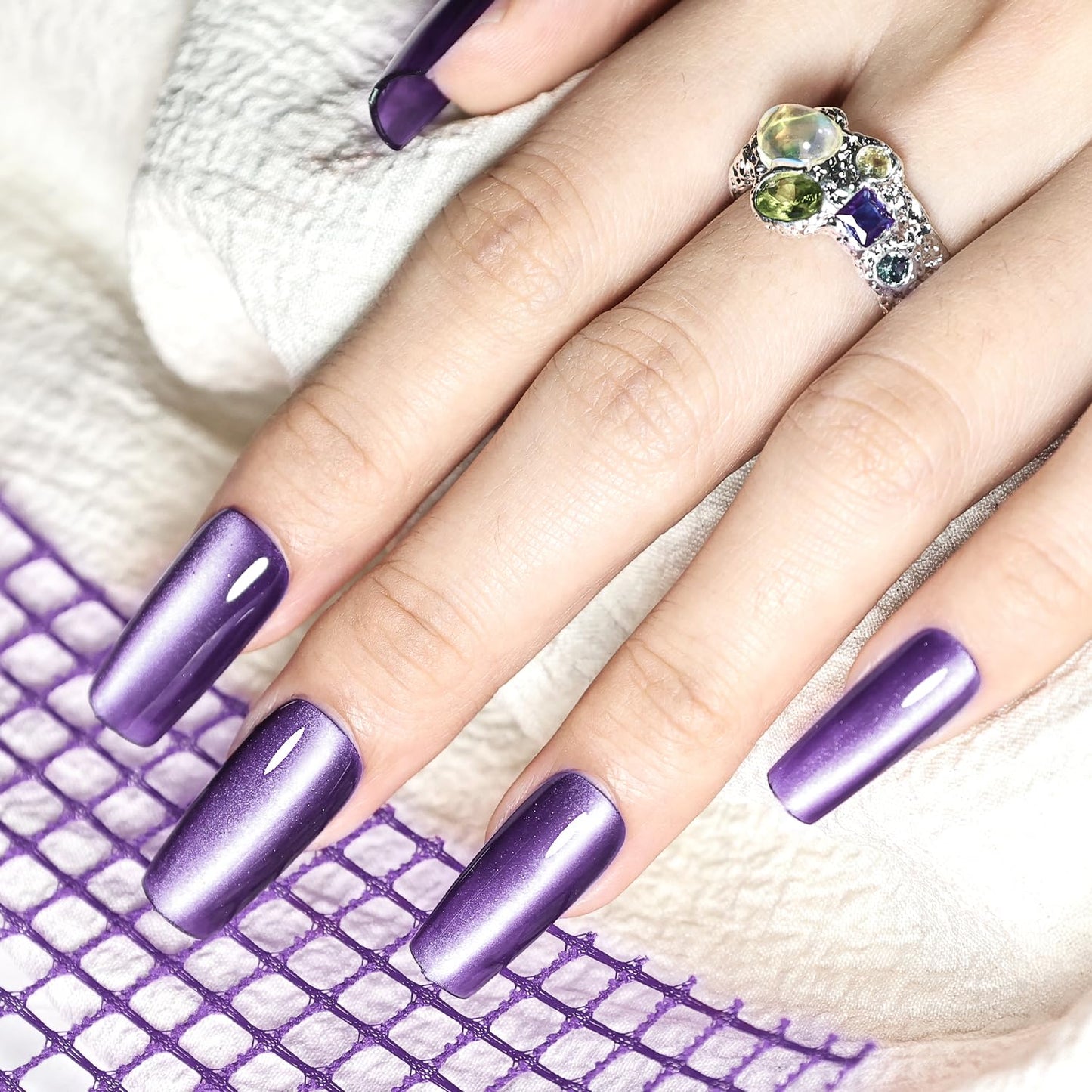 JODSONE 16.5ml Cat Eye Gel Nail Polish Dark Gray Colors for Holographic Glitter Cat Eye Reflective Translucent Need U V Lamp