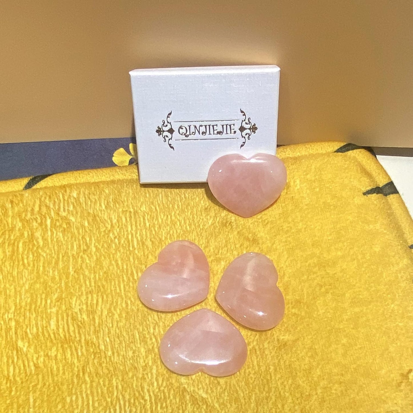 1.8" Rose Quartz Heart Stone Healing Crystals Love Stones Decor Pocket Meditation Palm Worry Gemstone Reiki Energy Balancing Mother's Day Gift