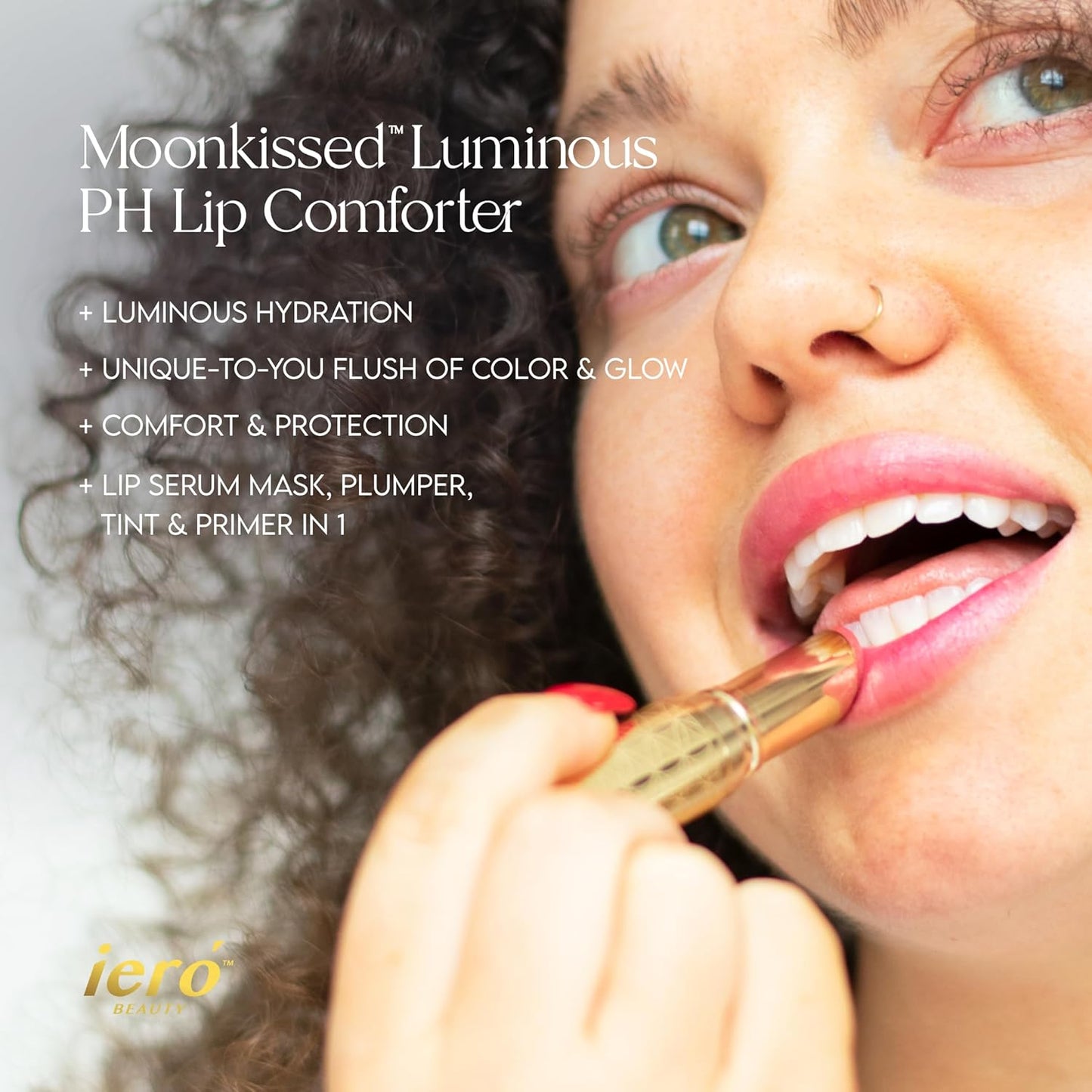 ieró Beauty 3-in-1 Moisturizing Vegan Tinted Lip Balm: Hydrating, Soothing Lip Serum + Plumping Balm + pH Reactive Tint | Shea Butter & Vitamin E | Antioxidant-rich Long Lasting Lip Care Paraben Free