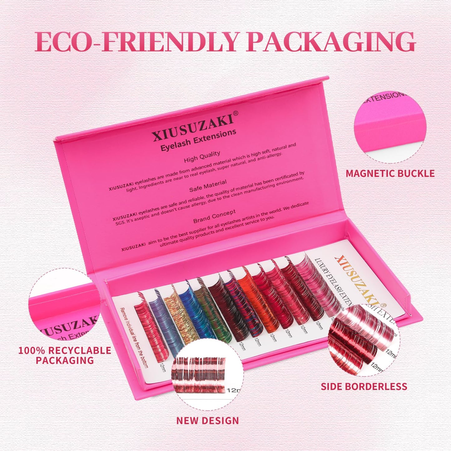 Glitter Spike Tinsel Eyelash Extensions 0.07 Colored Lashes Extension D Curl Lashes 8mm Lash Extensions Soft False Eyelashes Volume Lashes 12 Rows Professional Use(Glitter,0.07-D,8mm)