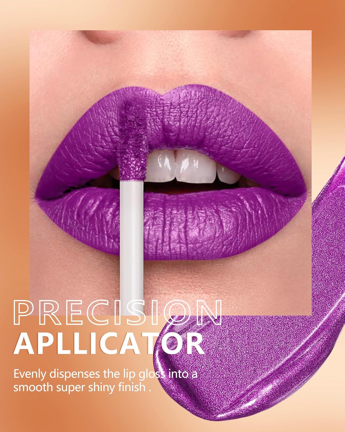 MAKI YIKA Purple Lipstick for Women Metallic Lipsticks Glitter Long Lasting Lipstick No Smudge No Transfer Liquid Lip Gloss (BR18 Amethyst)