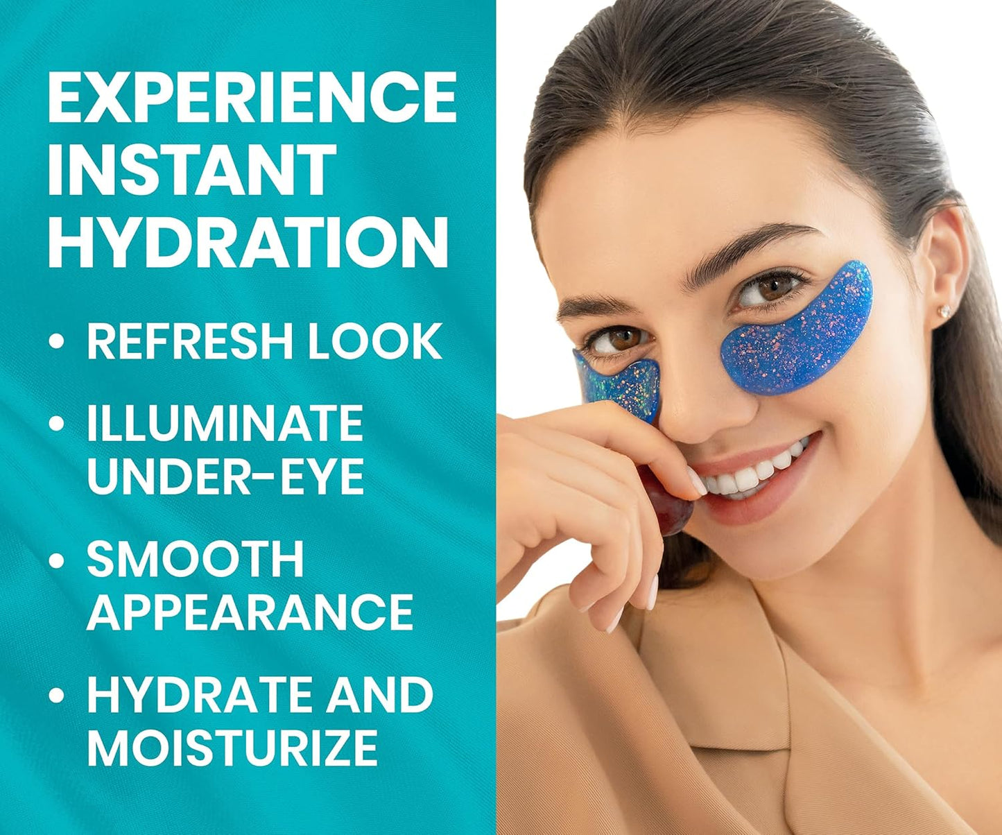 Under Eye Patches for Dark Circles and Puffy Eyes (30 Pairs), Marine Collagen Eye Gel Pads for Puffiness with Vitamin C, Hyaluronic Acid, and Pearl Extract, Eye Mask for Dark Circles and Puffiness