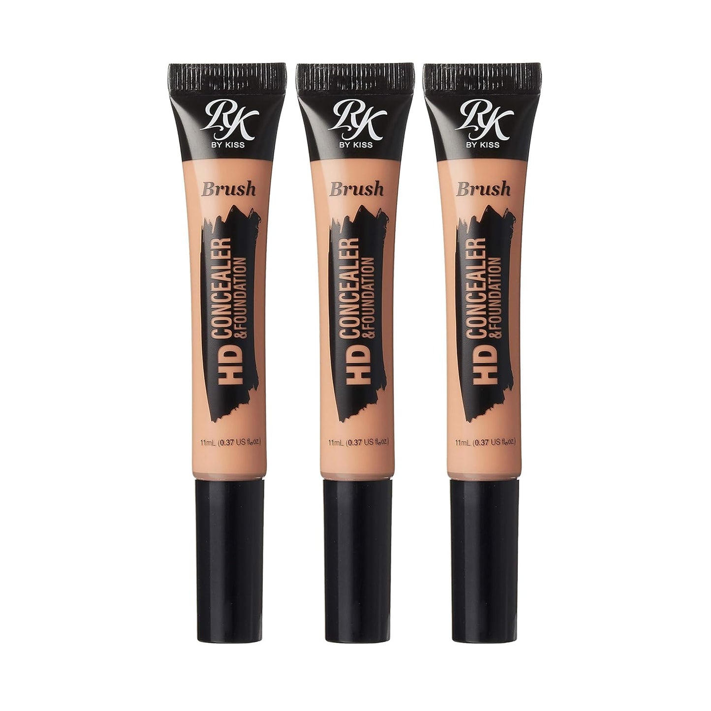 Ruby Kisses HD Concealer & Foundation Brush Flawless Full Coverage Face Makeup Lightweight Highlighter Long Lasting Under Eye Conceals Contour Corrector (Warm Sand)