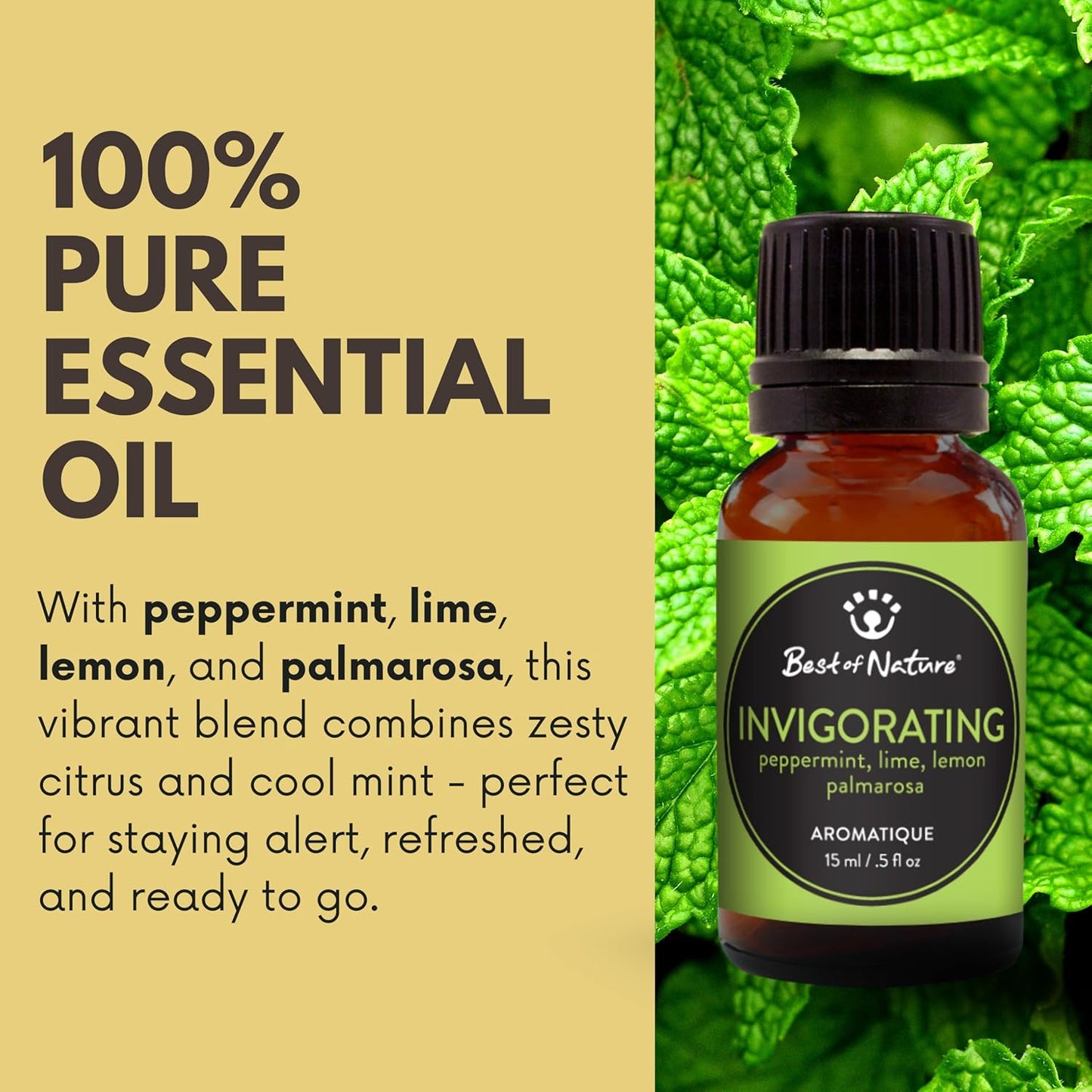 Best of Nature Essential Oil Blend – 100% Pure for Diffuser, Aromatherapy & Relaxation (Invigorating)