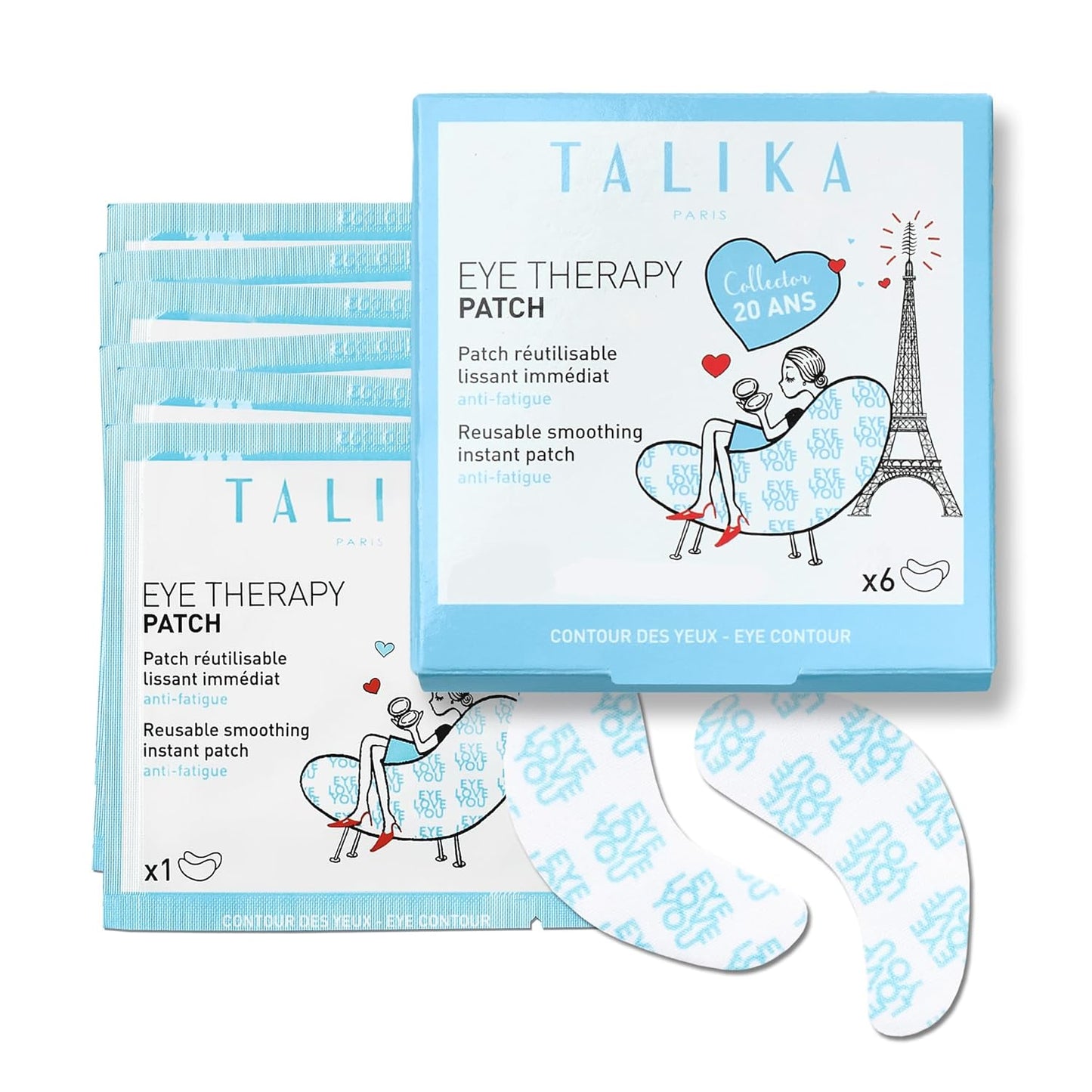 Talika Eye Therapy Patch - Instant Smoothing Under Eye Patches - Mask For Dark Circles Puffiness & Tired Eyes - 6 Refills Reusable Under Eye Patches for Adults Skincare Eye Treatment