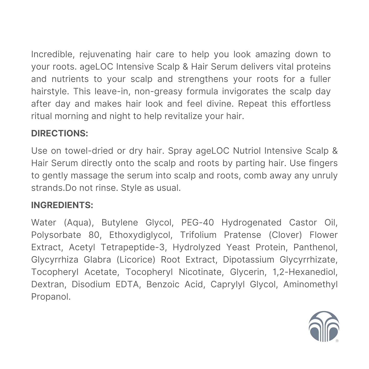 Nu Skin ageLOC Nutriol Scalp & Hair Serum | Nourishing Formula for Fuller, Thicker, and Healthier Hair | Antioxidant | Non-Greasy Serum | Scalp Care, Daily Hair Serum | 75ml