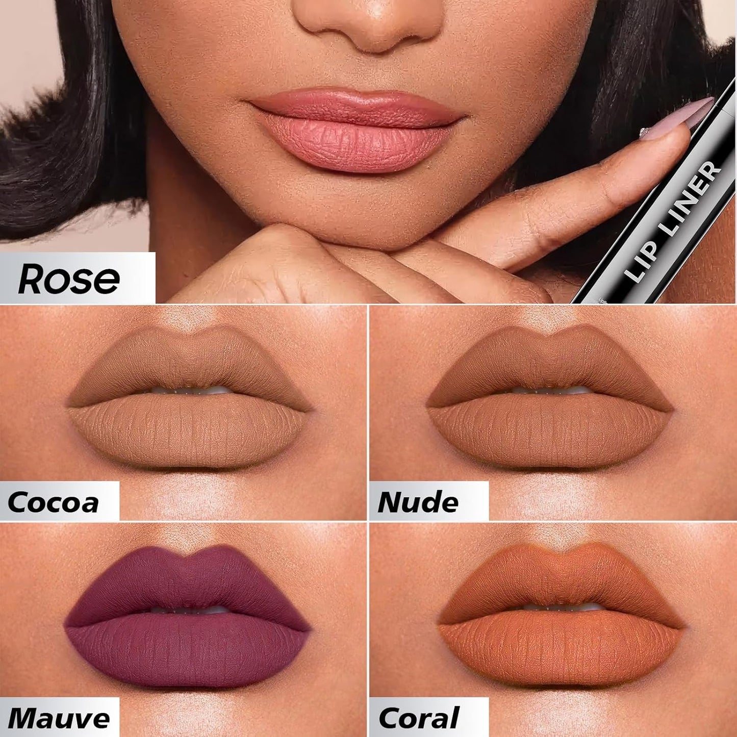 Peel Off Lip Liner Stain - Non-Stick Cup Lip Comfortable Vivid Color Peel Lip Stain Transfer-Proof & Long - Wear, Create Beauty & Charming Lip Makeup For All Skin Types with All-Day (#03 Rose)