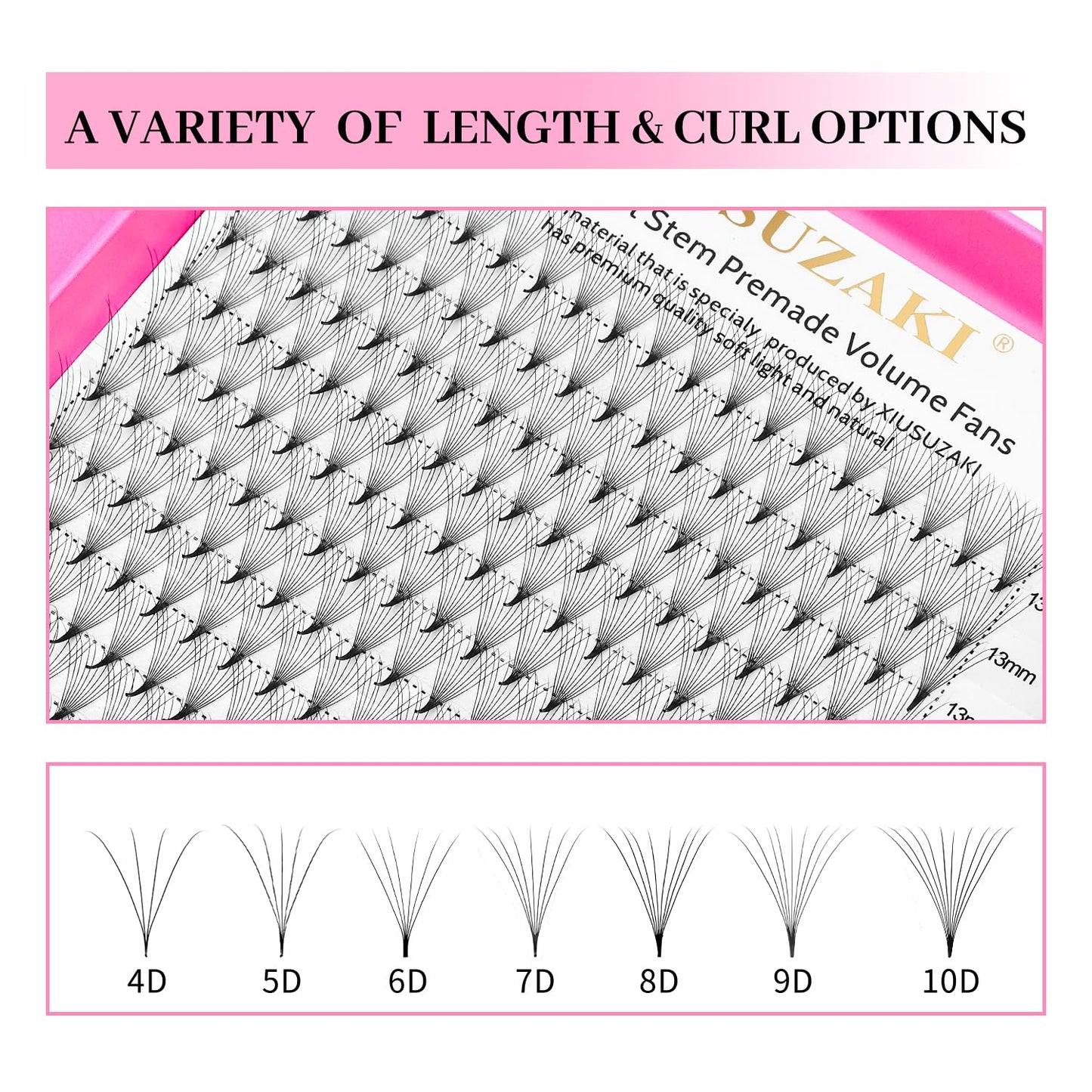 Premade Fans Eyelash Extensions 8D Volume Lash Extensions 0.07 Thickness Eyelash Extension D Curl Premade Lash Fans Mix 9-16mm Fluffy Soft Handmade Lash Fan Eyelashes(8D-0.07-D,9-16mm)