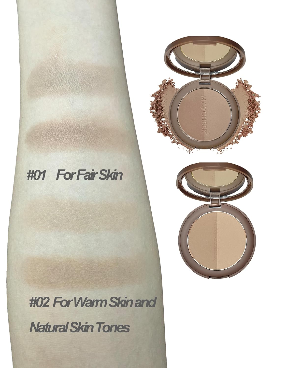 2 in 1 Contour Palette Face Sculpting Grey Contour Powder Palette Face Bronzer Makeup Contouring Palette with Mirror - Highly Pigmented Contour Shadow For Light Skin tone