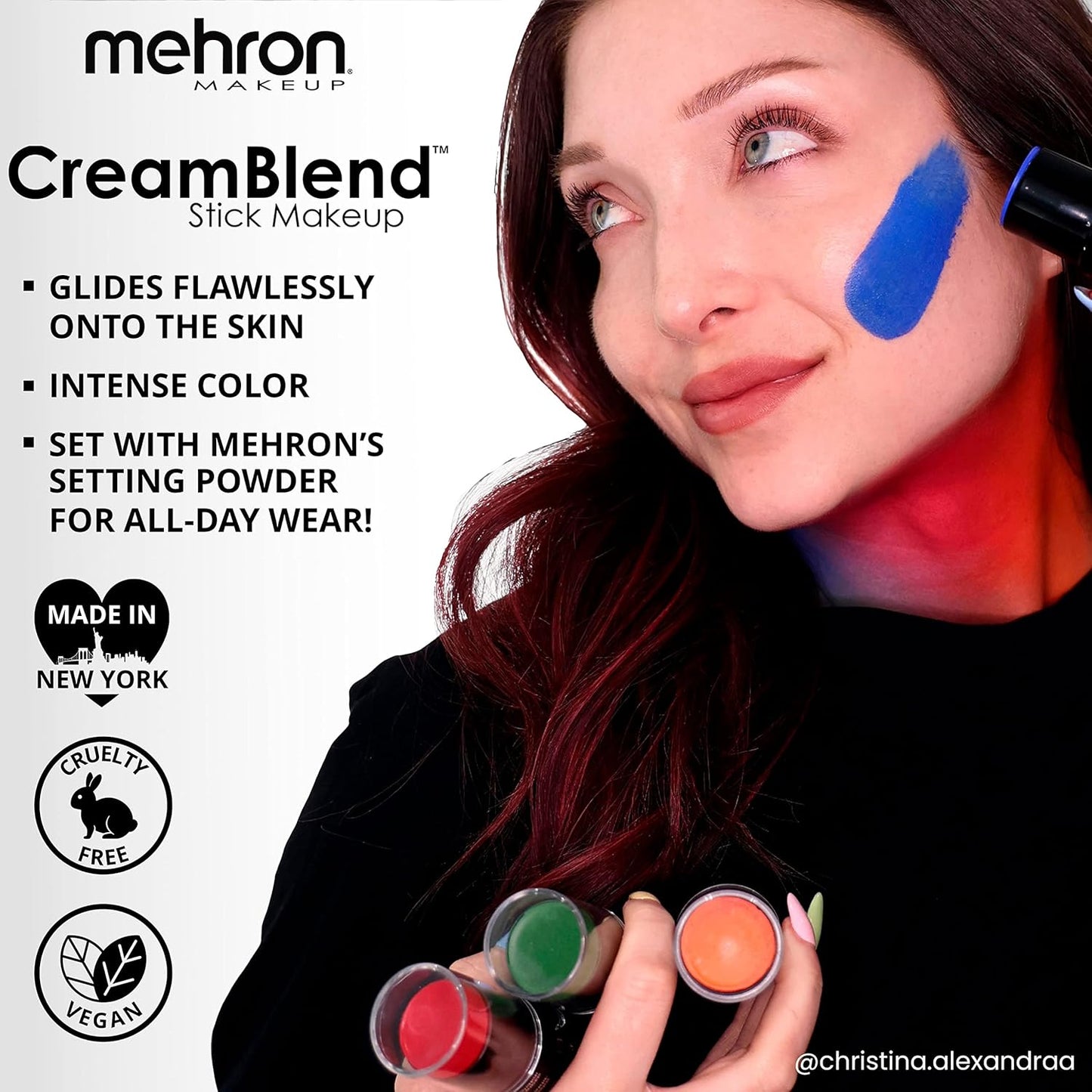 Mehron Makeup CreamBlend Stick | Face Paint, Body Paint, & Foundation Cream Makeup | Body Paint Stick .75 oz (21 g) (Black)