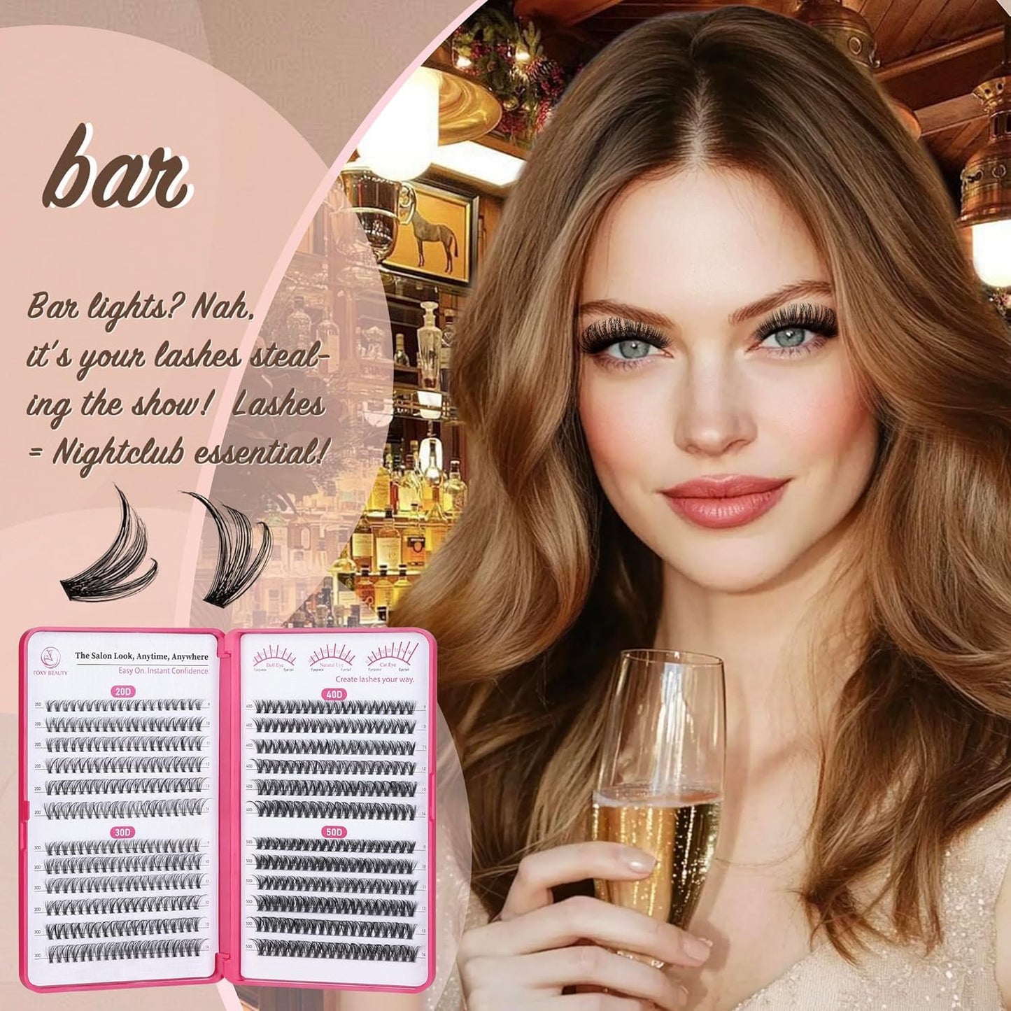 Lash Clusters - Lash Clusters Kit Lash Extension Kit with Lash Bond and Seal Cluster Eyelash Extensions Eyelash Clusters 20D30D40D50D-0.07D Lashes Clusters Eyelash Extension Kit DIY at Home Eyelashes