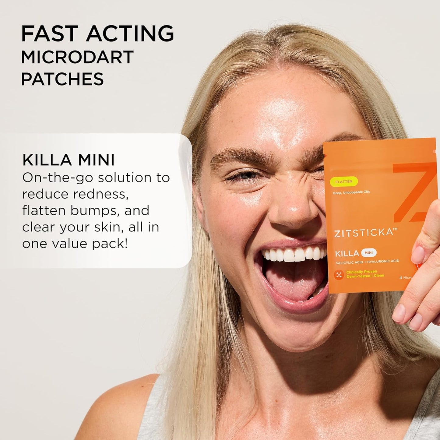 ZitSticka Killa Mini Acne Patches for Face - World's Most Potent Pimple Patch with Fast-Acting Microdarts - Starts Working within 2 Hours for Deep, Early-Stage Zits - 8 Count