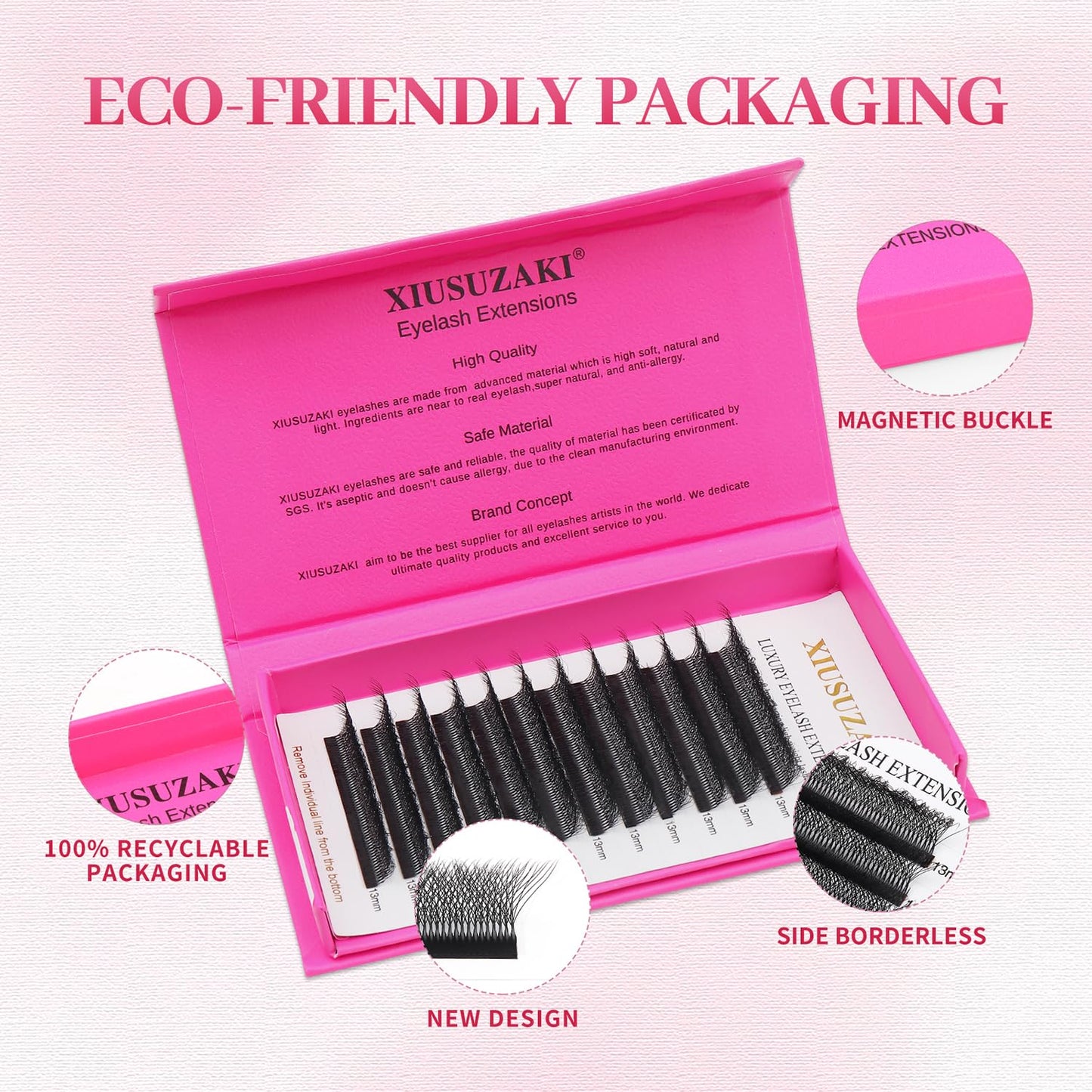 W Lash Extensions Supplies 8D Eyelash Extensions W Shape 0.07mm Thickness C Curl 14mm Premade Fans Easy Fan Lashes Volume Matte Black 12 Rows Crisscross Eye Lashes(W-8D-0.07-C,14mm)