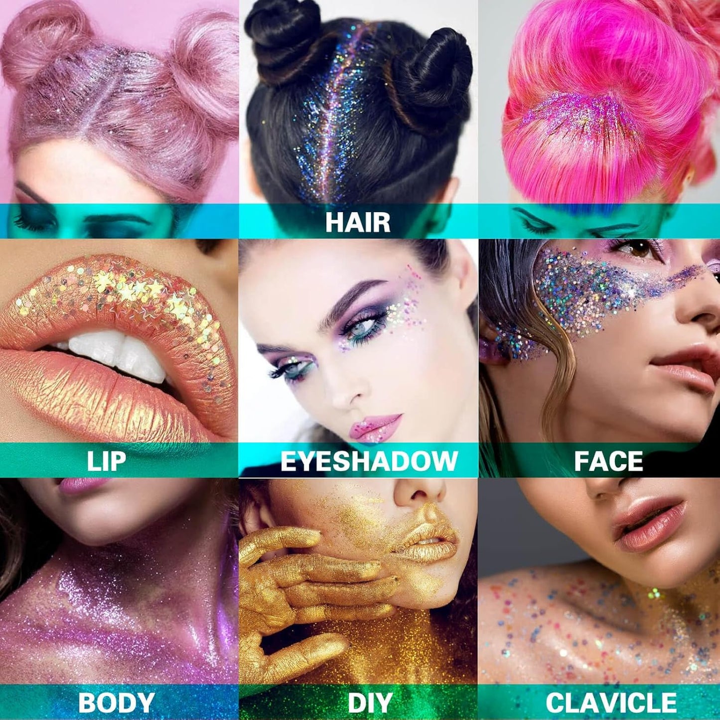 MEICOLY Light Blue Body Glitter,Mermaid Princess Face Glitter Gel,Ice Blue Glitter Face Paint for Halloween,Frozen Birthday Party Decorations,Chunky Glitter for Eye Lip Hair,Festival Rave Glitter Gel