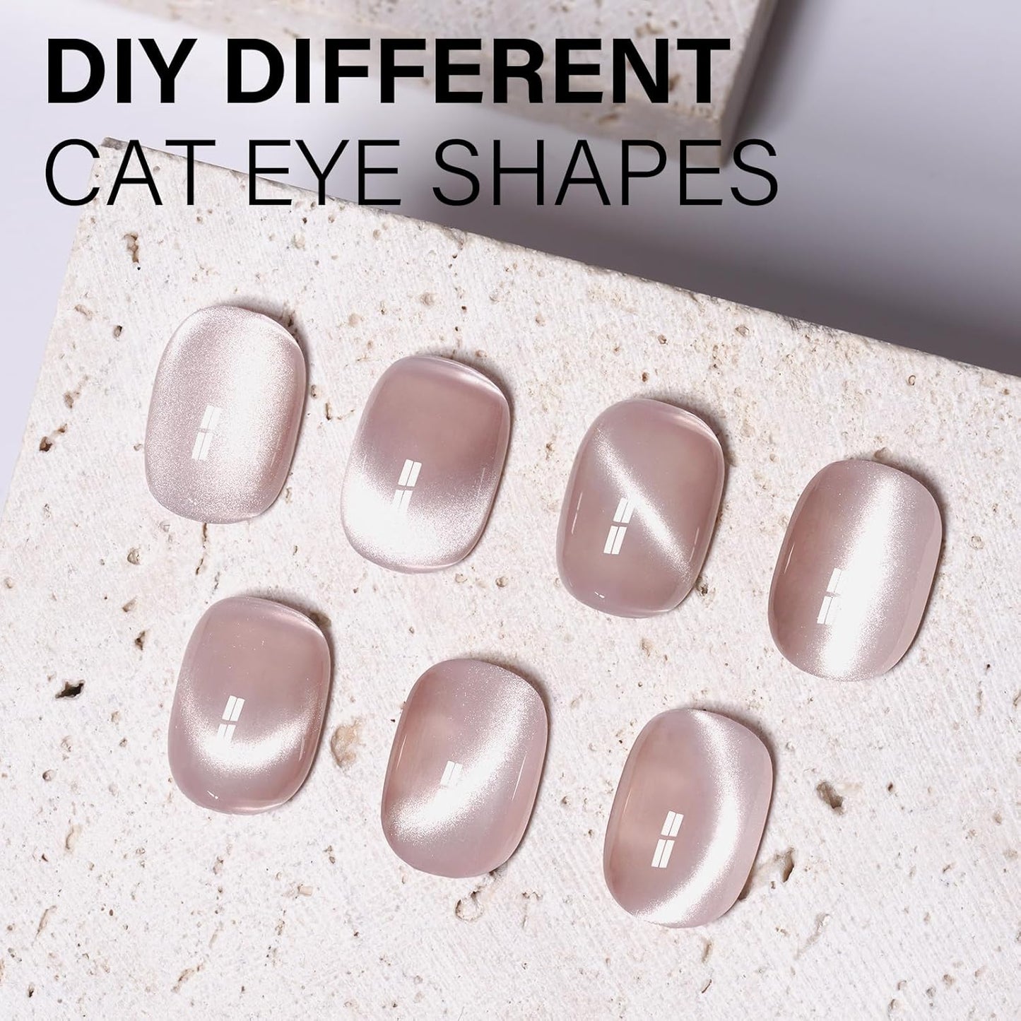 AILLSA Cat Eye Gel Nail Polish Nude Glitter Crystal Polish with Magnet, Glass Sparkle Nail Polish Reflective Shimmer Translucent Jelly Color U V Gel Salon DIY at Home 0.5 OZ GF26