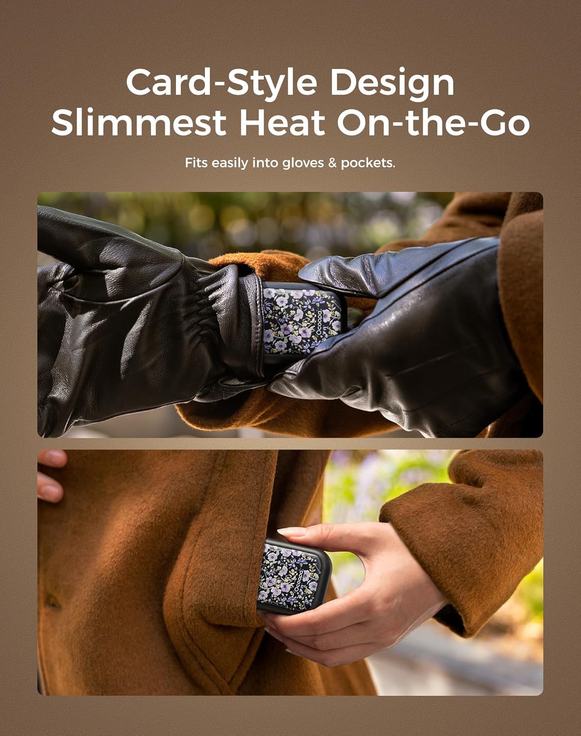 OCOOPA Magnetic Rechargeable Hand Warmers 2 Pack, Card-Style Electric AI Hand Warmers 5000mAh, Pocket Portable Hands Heater, UL Certified, for Men Women, Hunting Essentials, UT4 Young