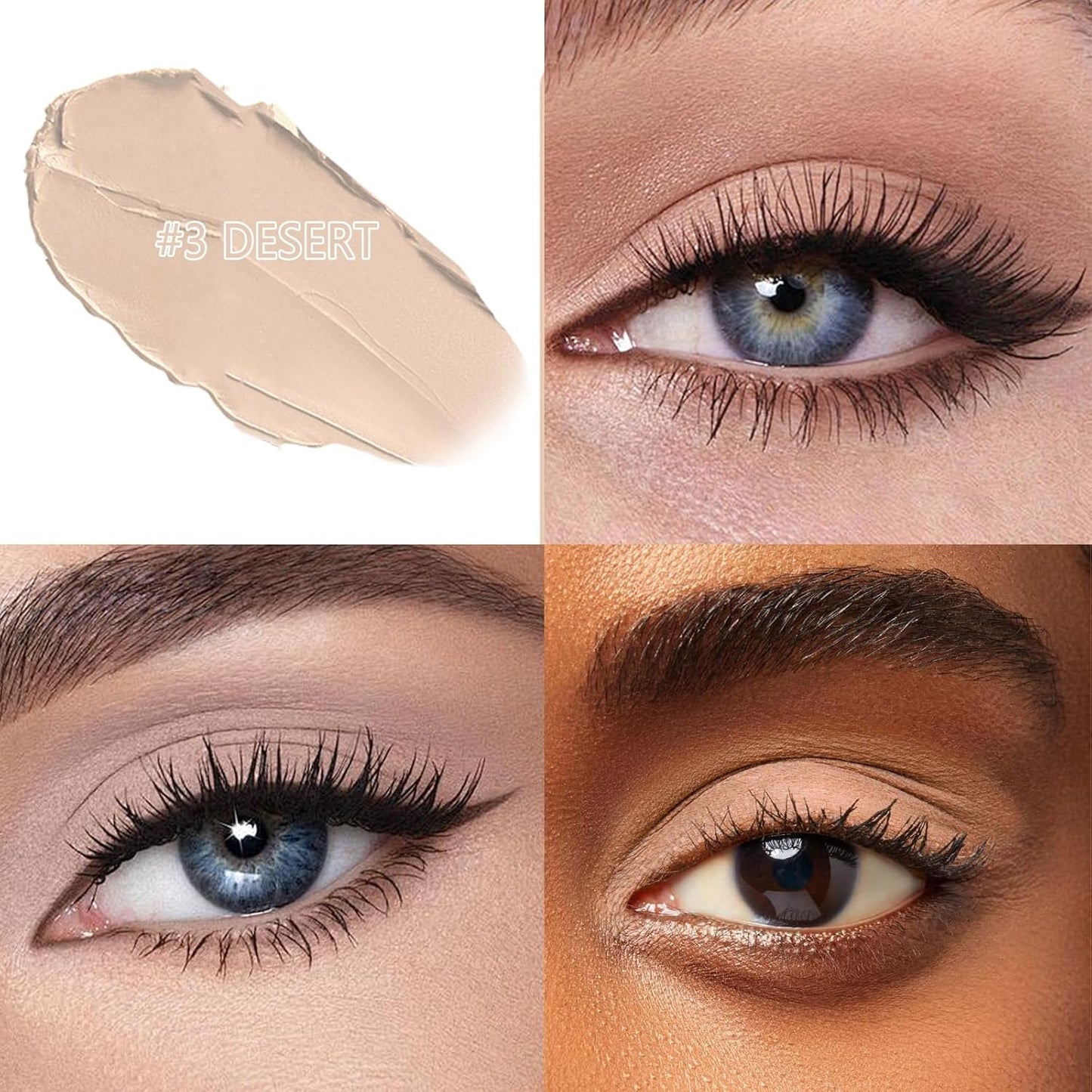 Eyeshadow Stick, Shimmer and Matte Cream Eye Shadow Brightener Sticks Eyeliner Pencil Crayon, Waterproof Long Lasting Eye Highlighter Stick Makeup,0.056 Oz(#3-Desert)