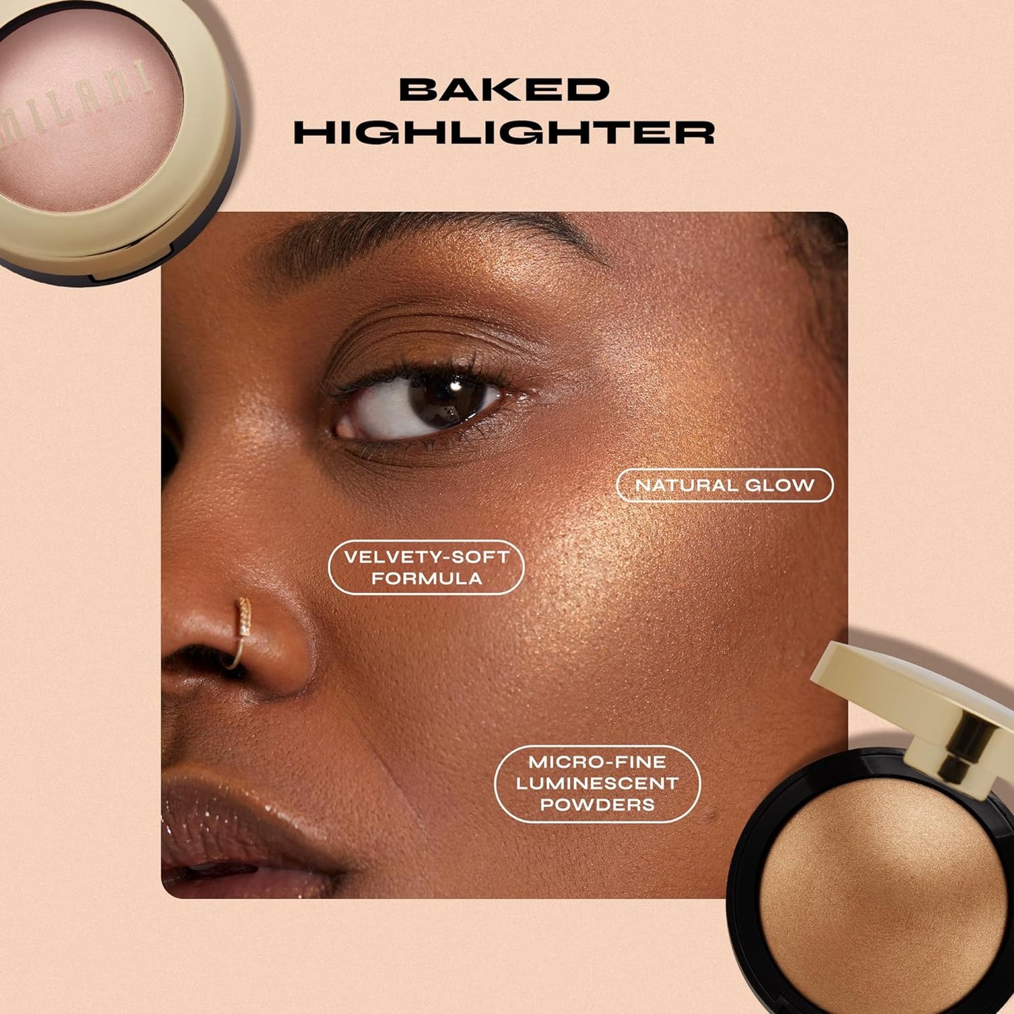 Milani Highlighter Makeup - Baked Contour Powder & Face Highligher, Made in Italy - Bronze Splendore