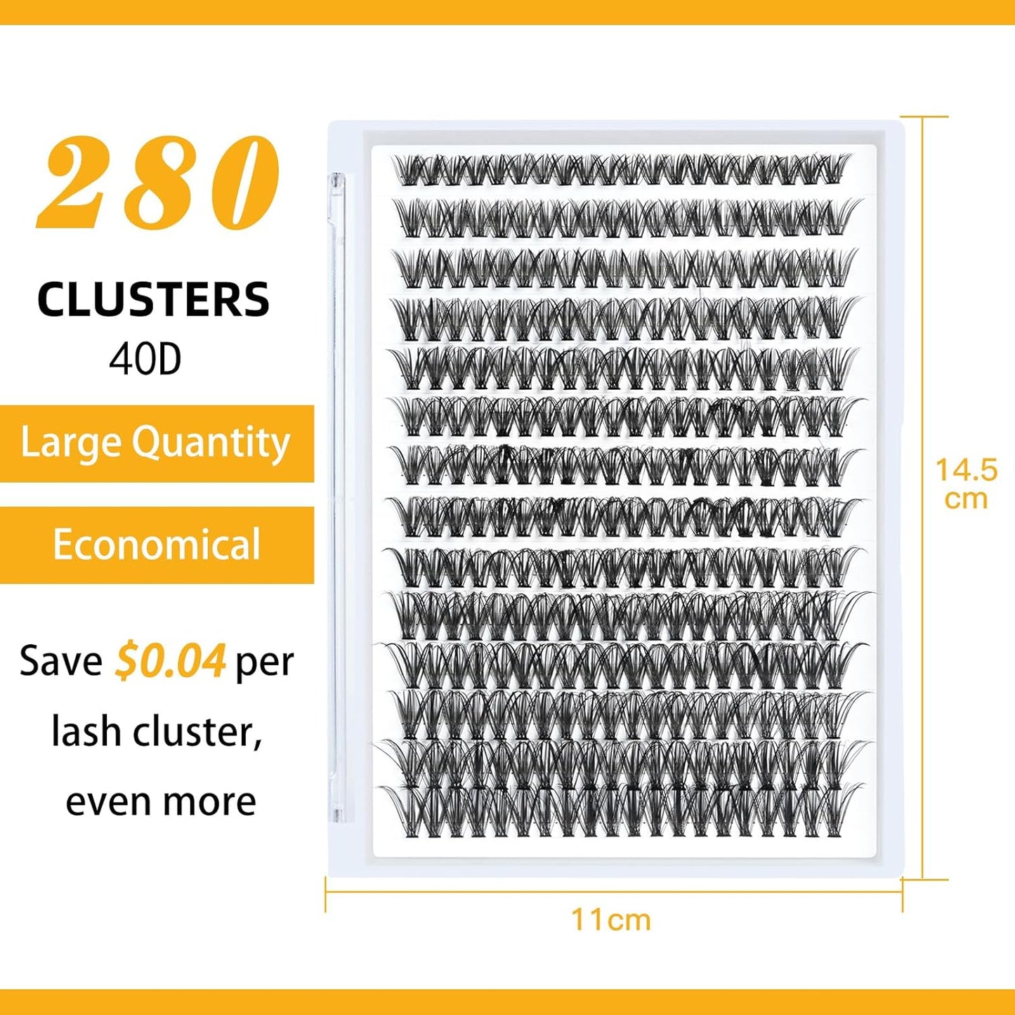 Lash Clusters B&Q LASH Individual Lashes 280 Clusters False Eyelash 10D 20D 30D 40D Lash Clusters Extensions Individual Cluster DIY Eyelash Extensions at Home 1 Count (Pack of 1), (40D-0.07D,15MM)