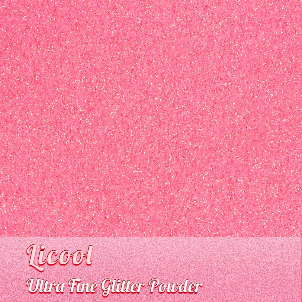 100g/3.5oz Pack Iridescent Rainbow Fine Glitter for DIY Craft, Extra Fine Glitter for Epoxy Resin, Glitter for Tumblers Making, Festival Decoration Makeup Body Eye Nail Art (Iridescent Love Pink)