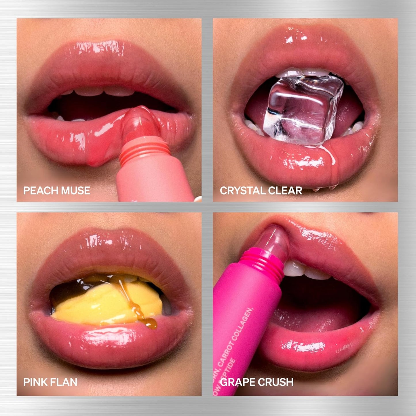 LipLock Jelly Serum for Dry Lips, Long-Lasting, Hydrating, Plumping, Glossy Mask with Rose PDRN, Carrot Collagen, Pillow Peptide, Moisturizing Tinted Lip Balm. (Crystal Clear)