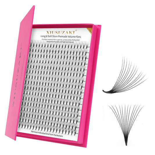 Premade Fans Eyelash Extensions 12D Volume Lash Extensions 0.05 Thickness Eyelash Extension C Curl Premade Lash Fans Mix 9-16mm Fluffy Soft Handmade Lash Fan(12D-0.05-C,9-16mm)