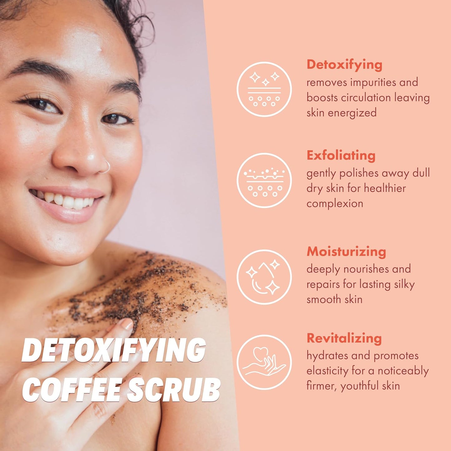 Coffee Scrub Foot & Body Exfoliator Infused with Vitamin E and Orange Peel Natural Exfoliating Sugar Body Scrub for Toning Cellulite Skin Care by Handmade Heroes