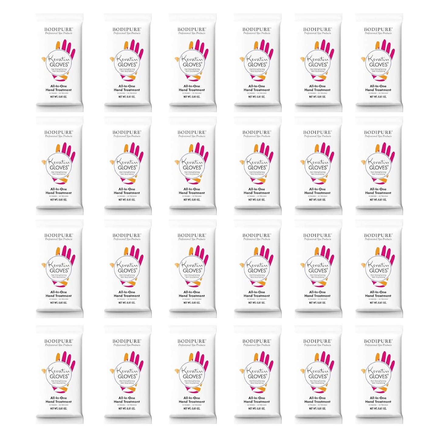 Bodipure All-In-1 Moisturizing Hand Mask Gloves – Keratin & Vitamin E Treatment for Dry Cracked Hands, Deep Hydration Repair Gloves, Strengthen Nails & Soften Cuticles, Spa Hand Care 24 Pairs