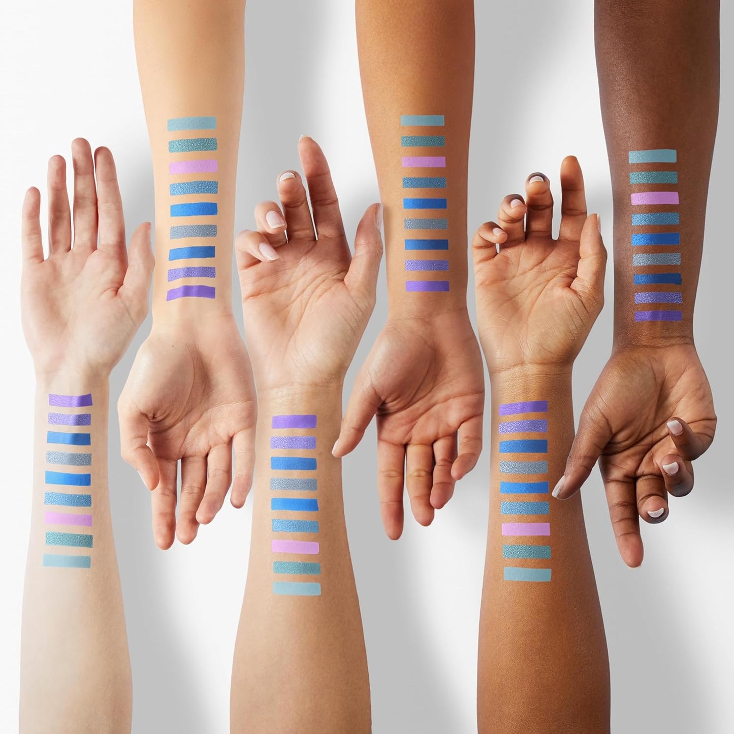 Purple Blue Eyeshadow Palette, Shimmer & Matte Violet Green Powder for Eye Makeup – 9-Color Highly Pigmented Light Dark Blue Pink Shades, Blendable Shiny & Matt