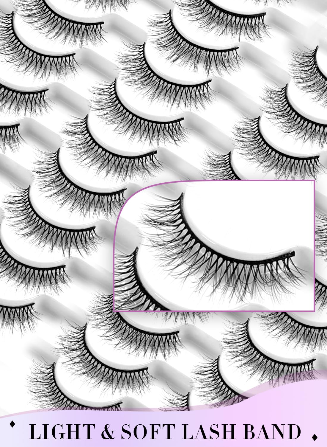 Classic Fake Eyelashes – 5-12mm Lash Extensions – Luxurious Natural Mink Lashes Eyelash Extensions – Comfortable and Easy to Apply – High-End Fiber Lashes for Superior Volume