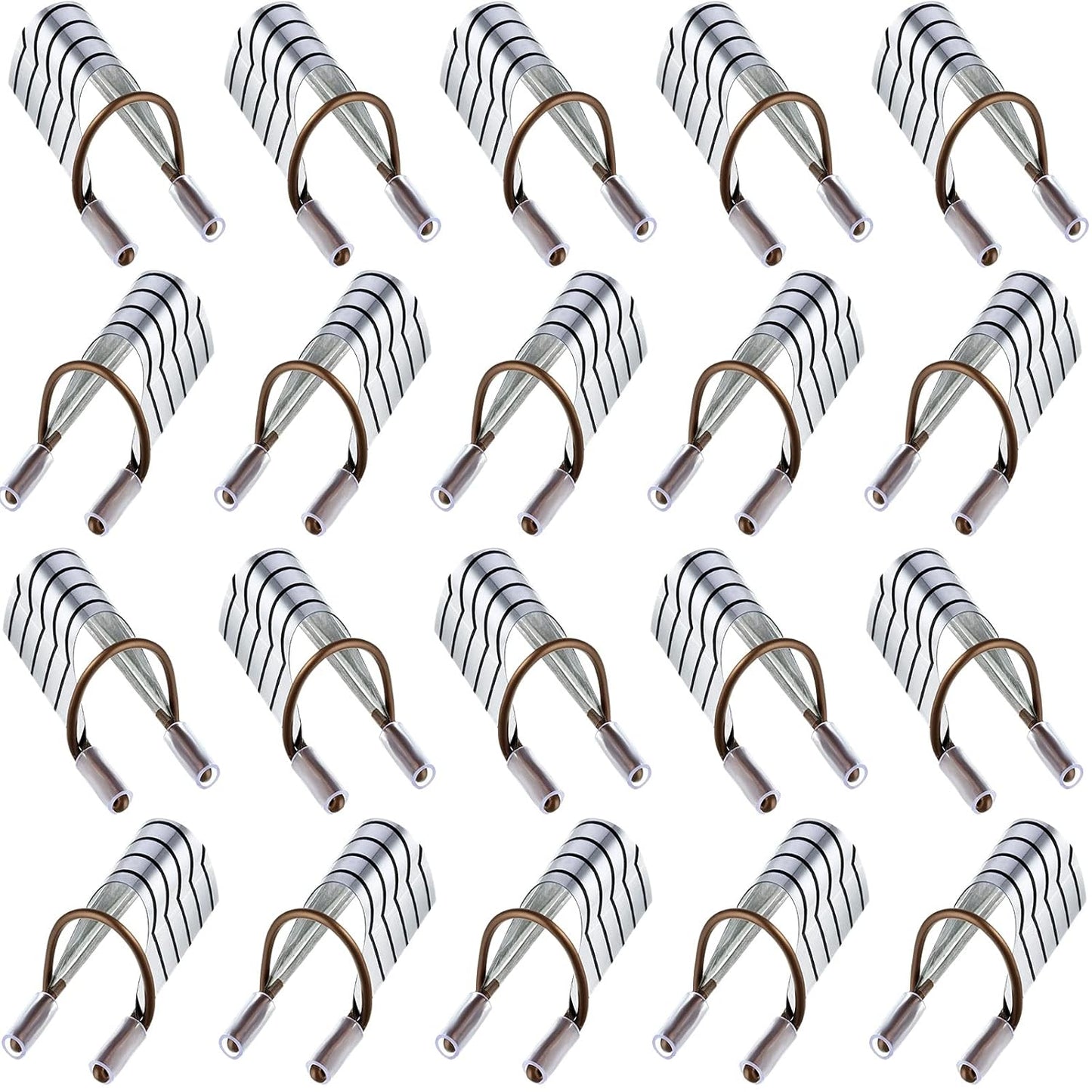 20 Pieces Reusable Nail Extension Forms Guide Protector Nail Tips Acrylic UV Gel Protector for Salon Home Supply(Silver)