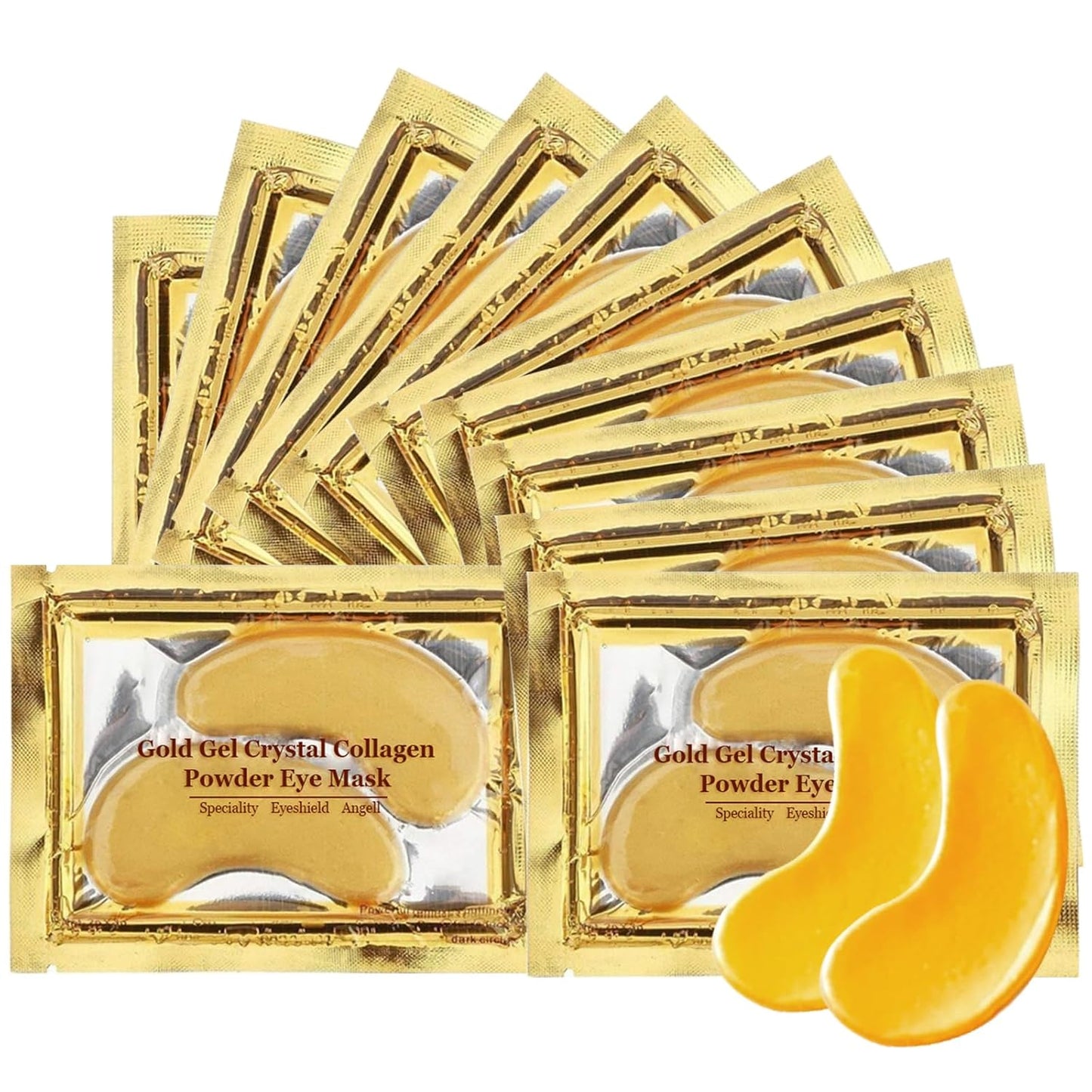 24K Collagen Under Eye Mask, 30 Pairs Crystal Gold Under Eye Patches For Puffy Eyes and Dark Circles – Look Less Tired and Reduce Wrinkles and Fine Lines (Gold)