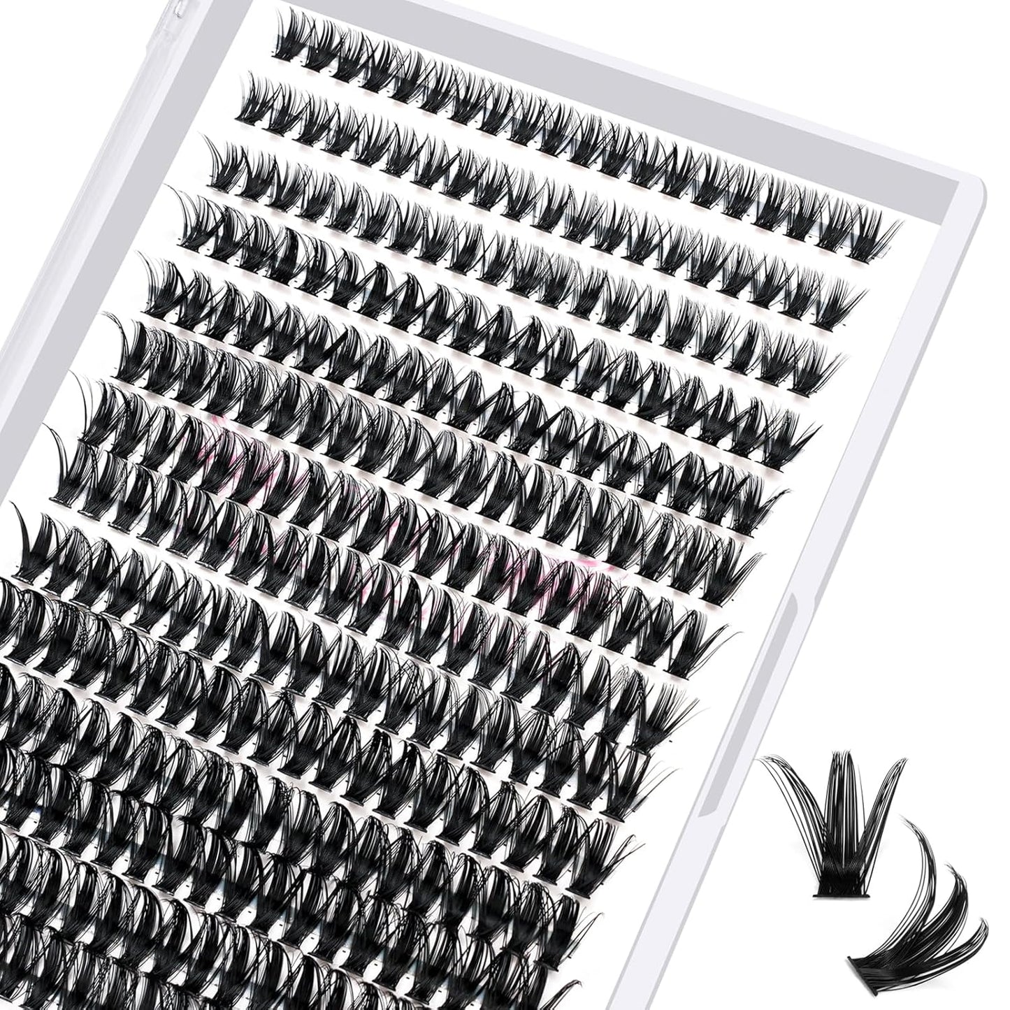 280 Pcs Individual Lashes 50D-D-0.07-10 Cluster Lashes C D Curl Wispy Lashes Bottom Lashes DIY Lashes At Home（50D-D-0.07-10）