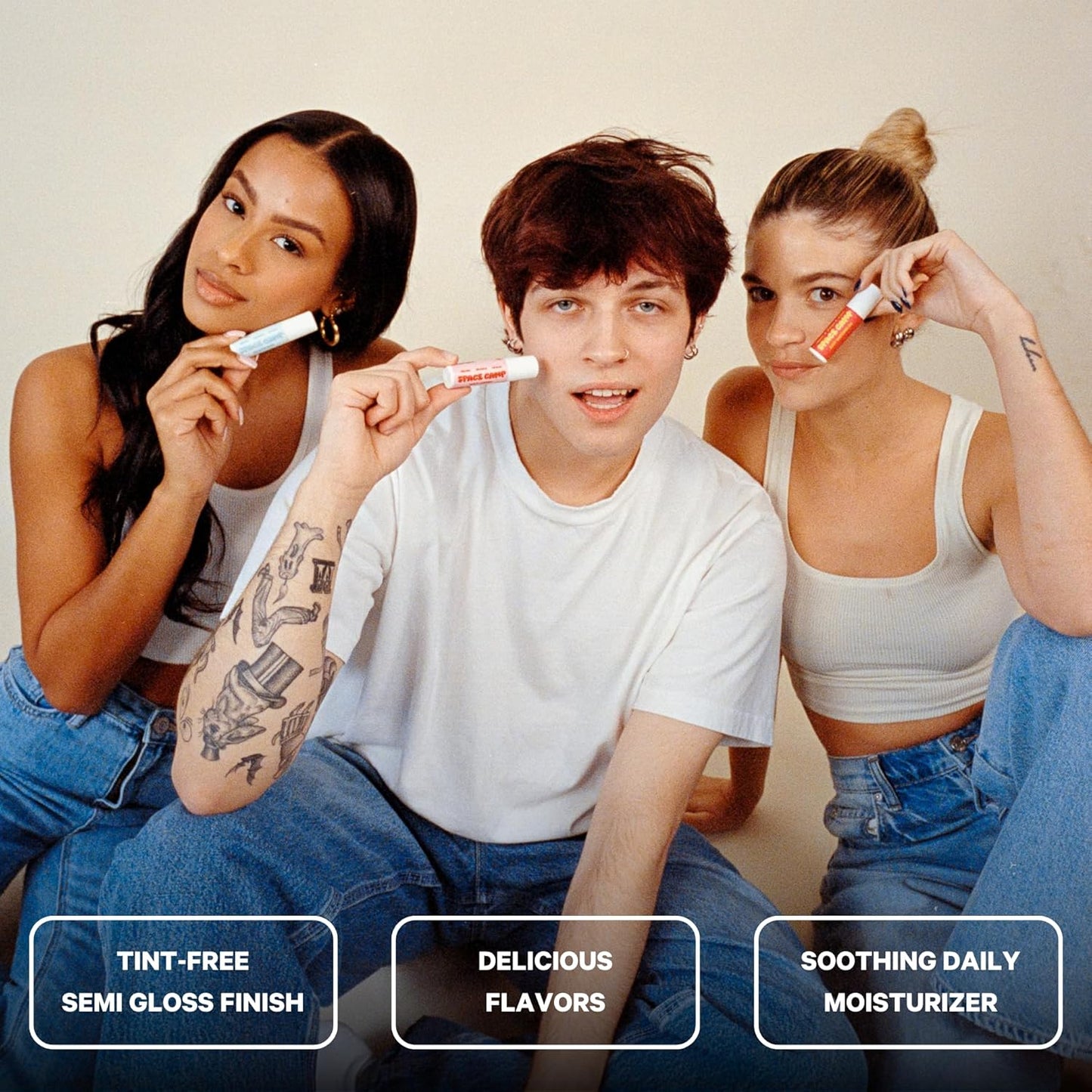 Space Camp Wellness Jumbo Lip Balm - Originals Pack Variety Flavored Balm (Wild Cherry, Juicy Watermelon, and Frosted Mint) - 3 Pack