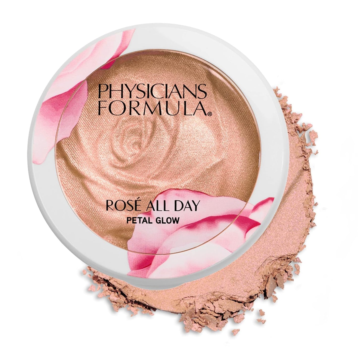 Physicians Formula Rosé All Day Highlighter Blush Face Powder, Shimmer Petal Glow, Pink Soft Petal, Dermatologist Tested, Clinicially Tested