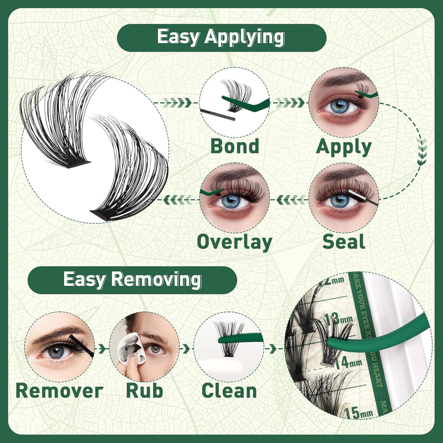 Lash Clusters 280Pcs Eyelash Clusters KEYYOU 60D+80D D Curl 9-16MIX Clusters Lashes Super Soft Wispy DIY Eyelash Extension at Home(60D+80D-D,9-16MIX)